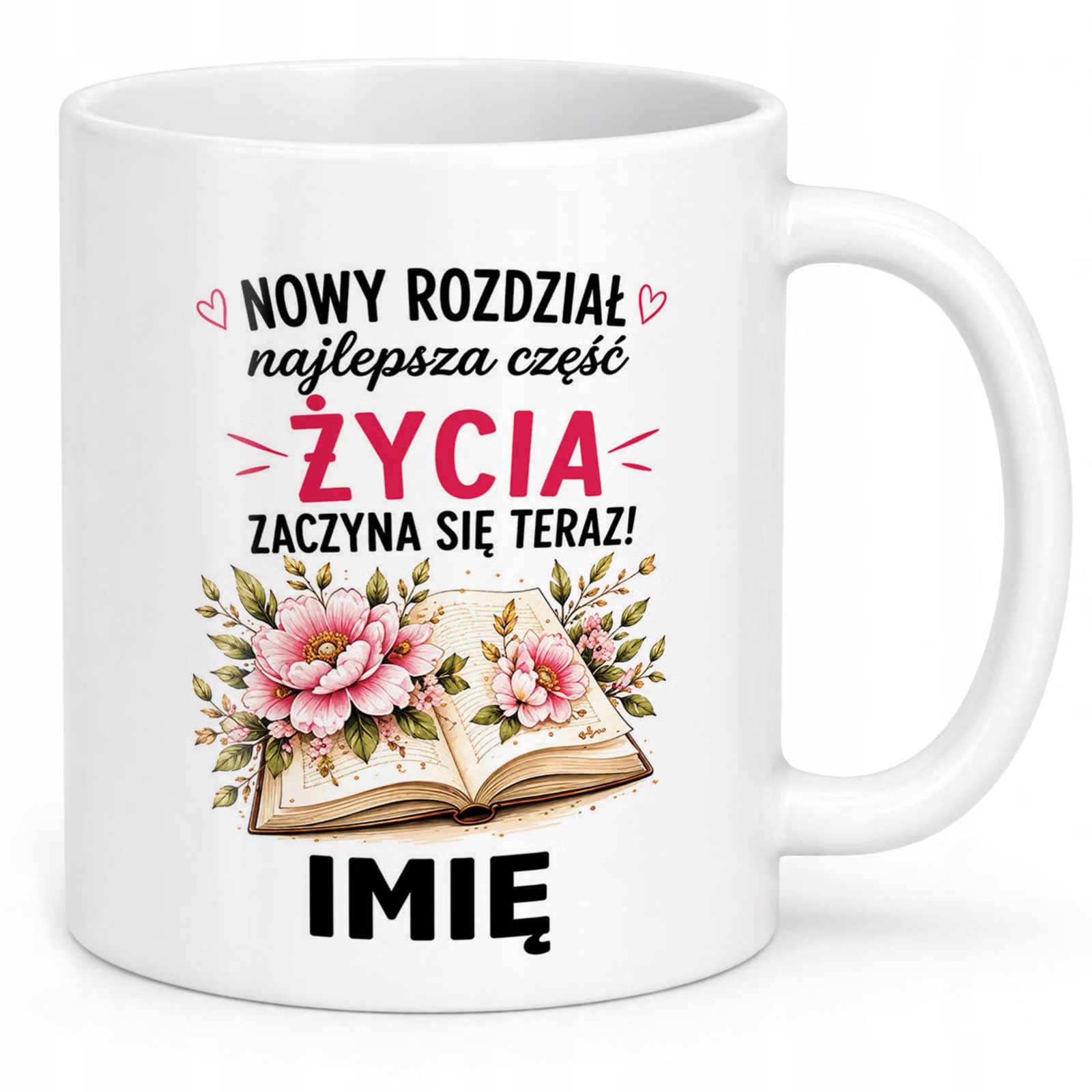 Biały Kubek Personalizowany z Nadrukiem Emerytura Dla Emerytki Prezent