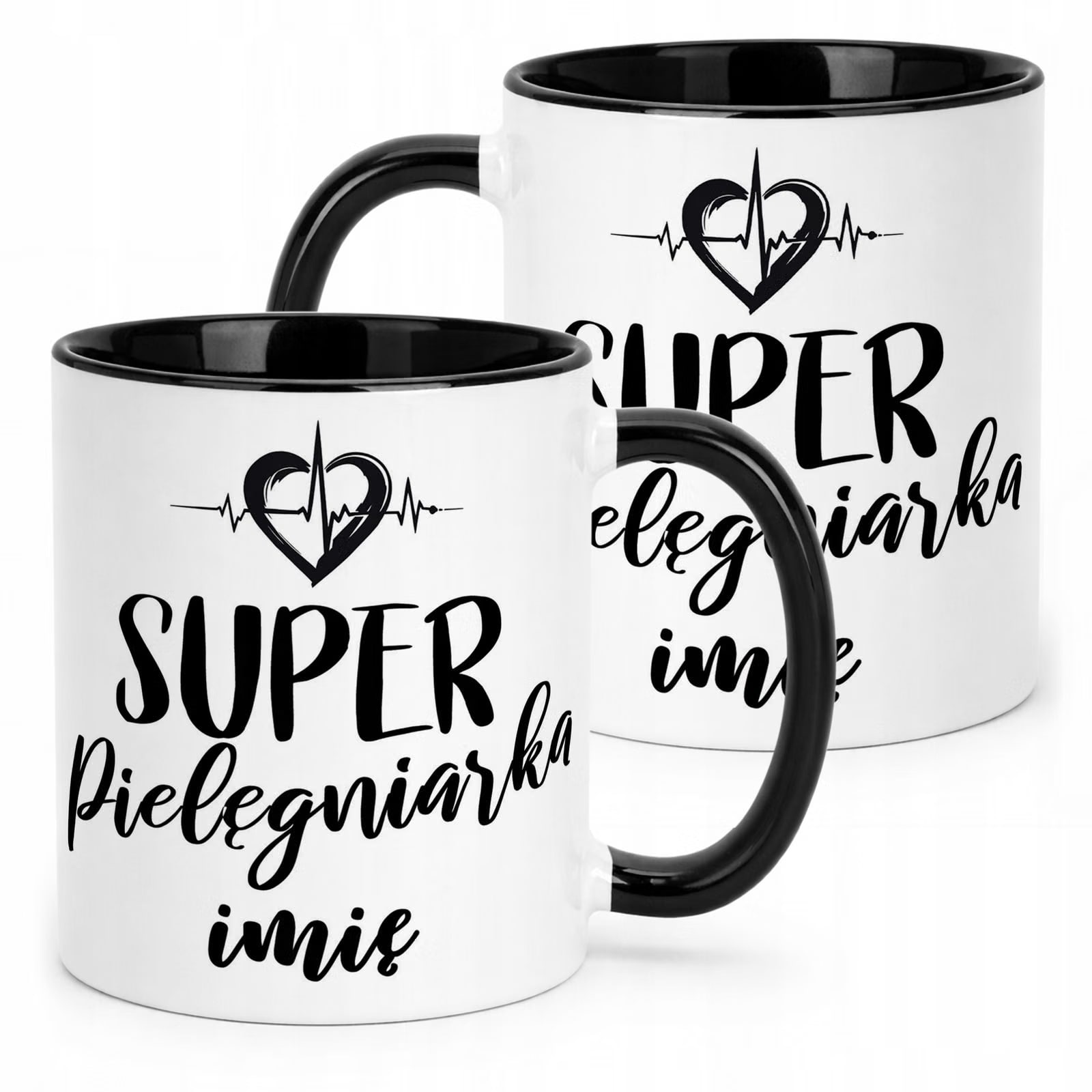Kubek Czarny Personalizowany Super Pielęgniarka Prezent Upominek