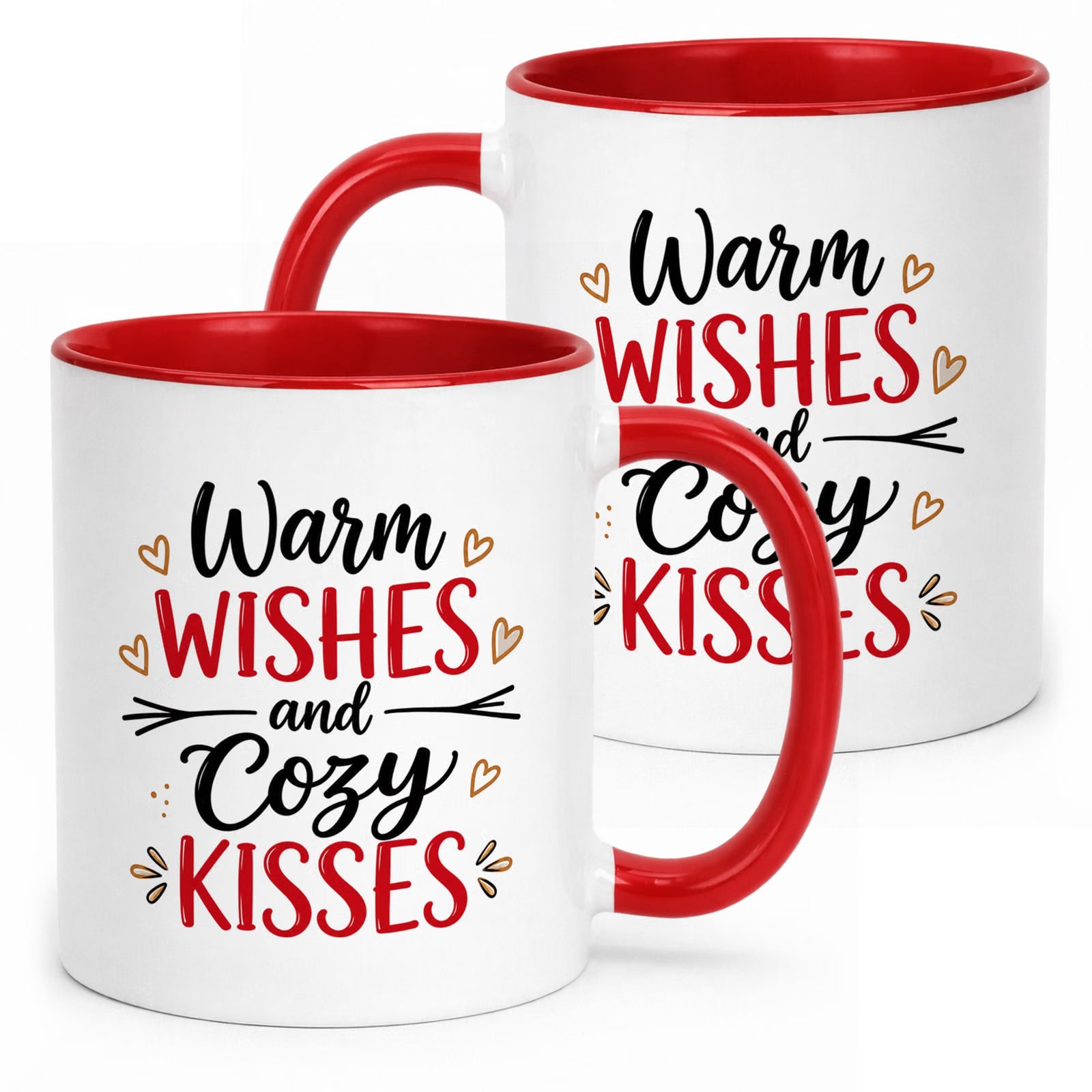 Kubek Czerwony z Nadrukiem Boże Narodzenie Święta Warm Wishes Prezent