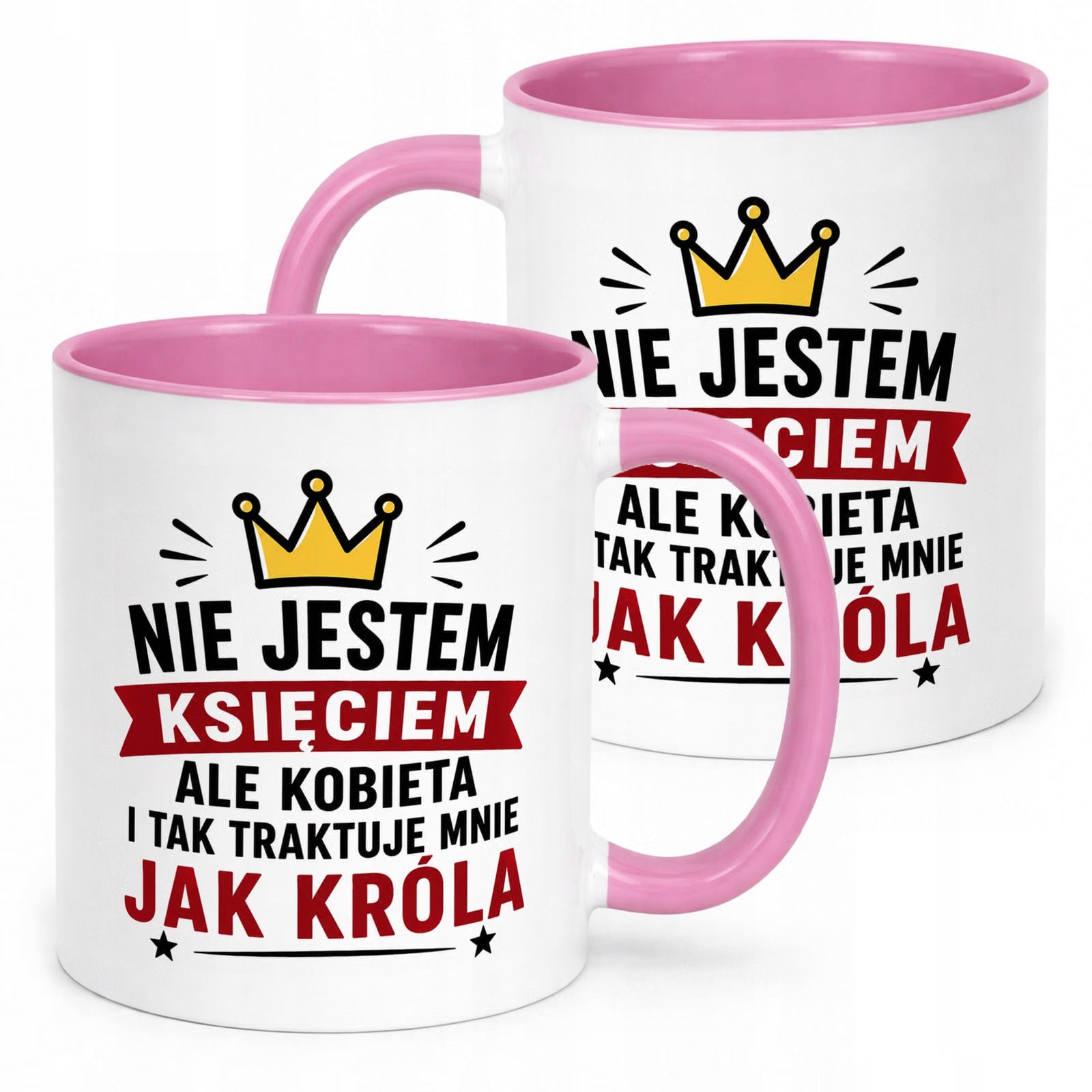 Różowy Kubek z nadrukiem Dzień Chłopaka Mężczyzny Upominek Prezent