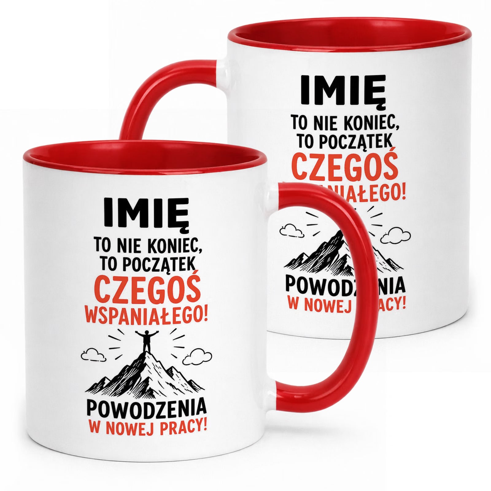 Kubek Czerwony Personalizowany z Nadrukiem Pożegnanie Odejście z Pracy