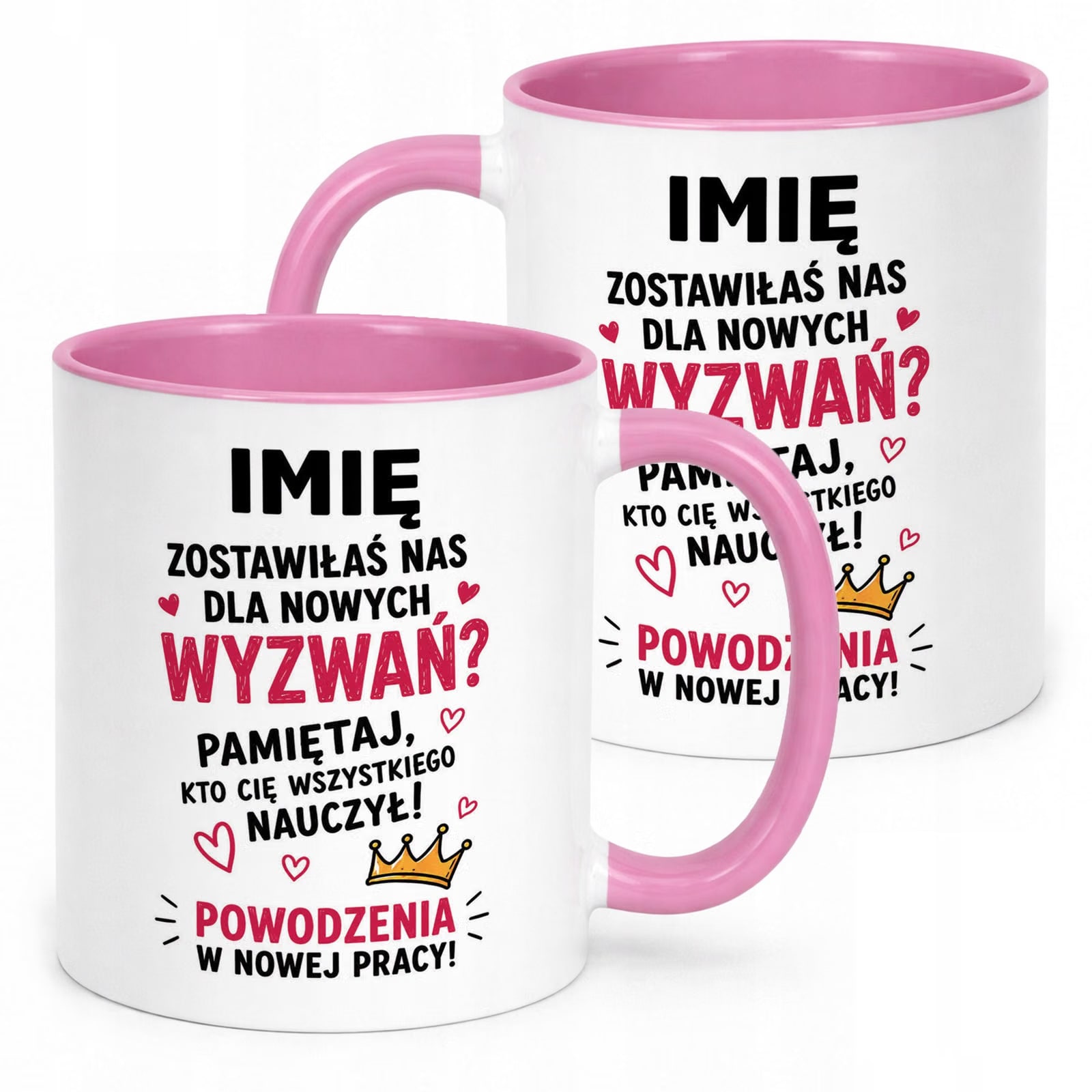 Kubek Różowy Personalizowany z Nadrukiem Pożegnanie Odejście z Pracy