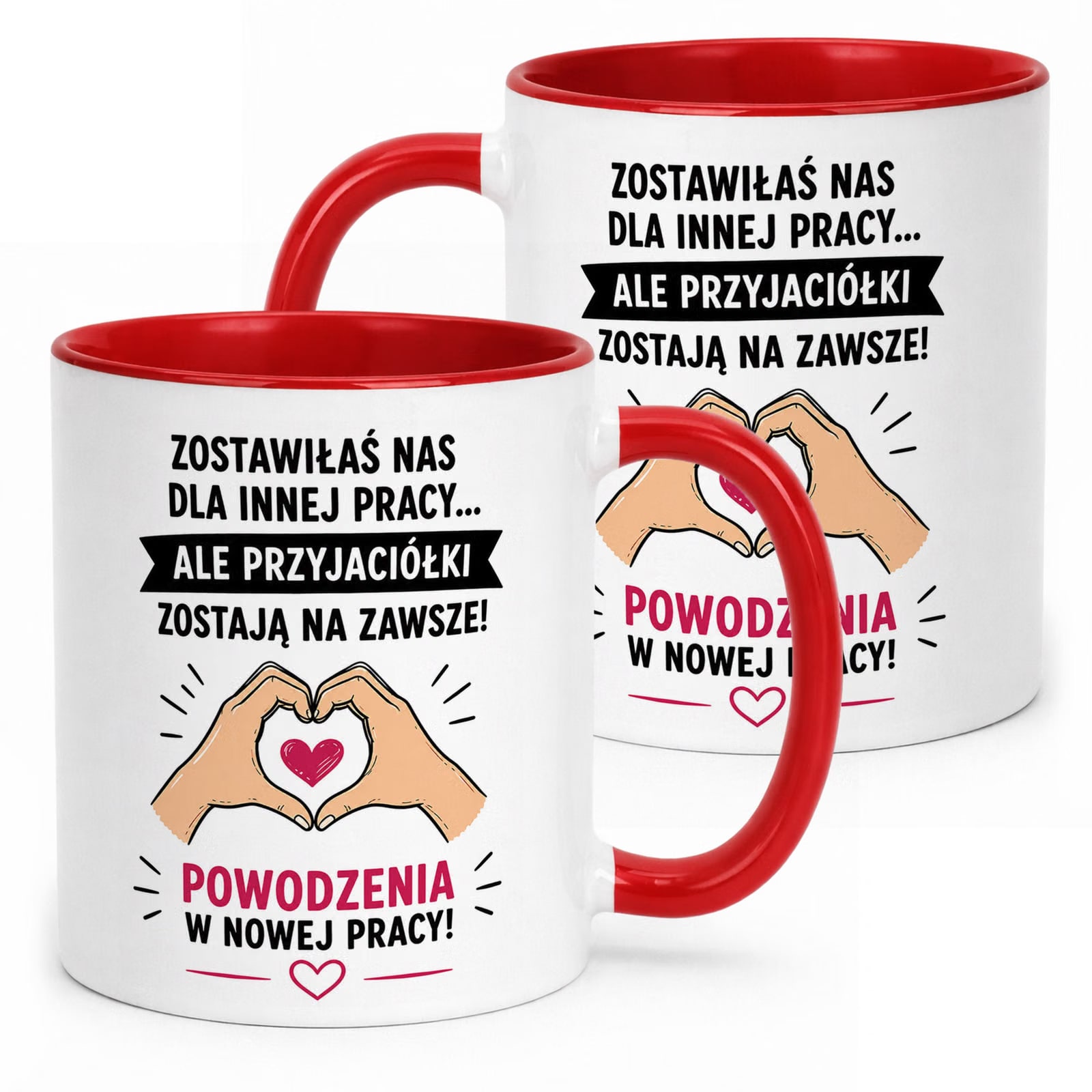 Kubek Czerwony z nadrukiem Pożegnanie Odejście z Pracy Dla Koleżanki