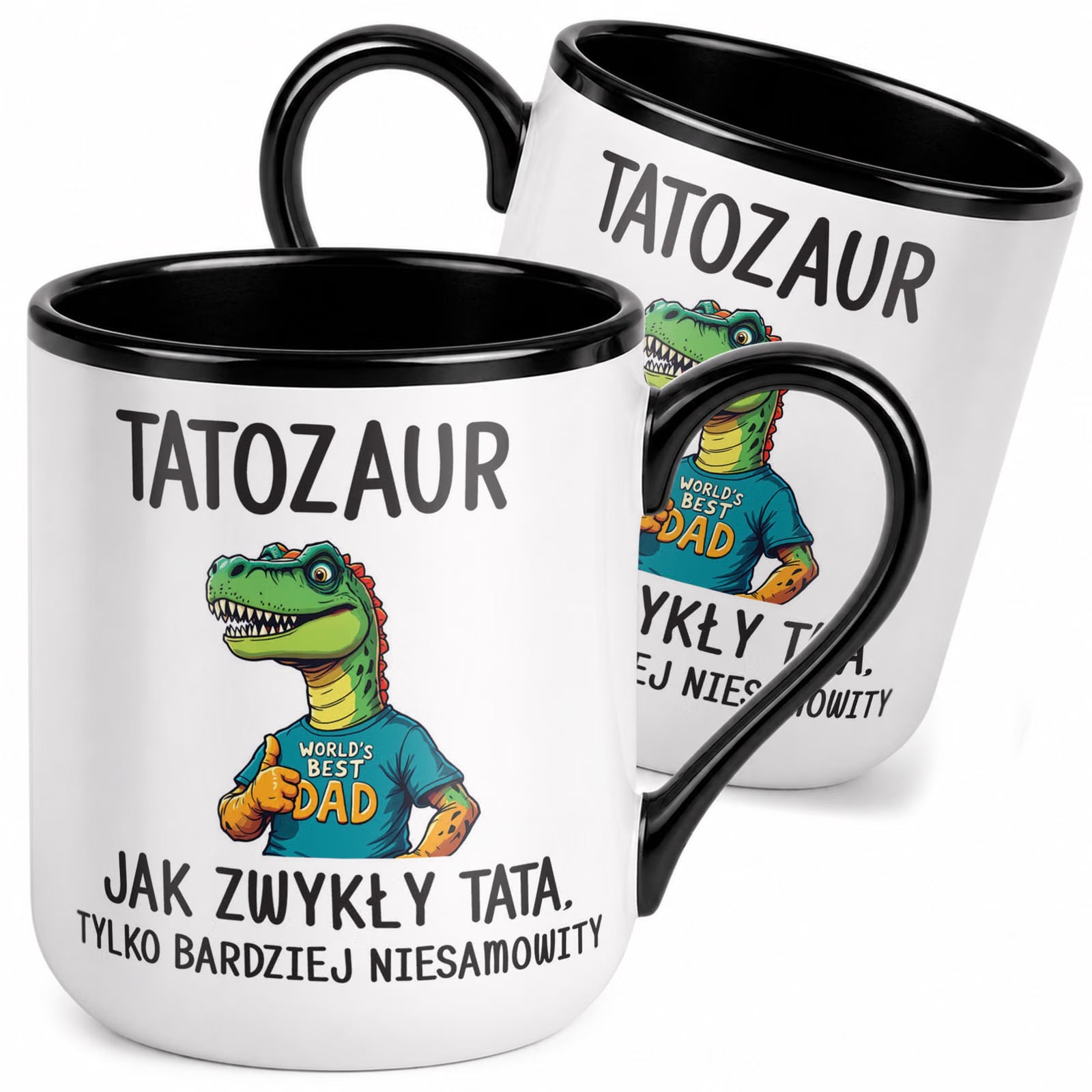 Kubek z nadrukiem Premium Czarny Dla Taty Dzień Ojca Upominek Prezent