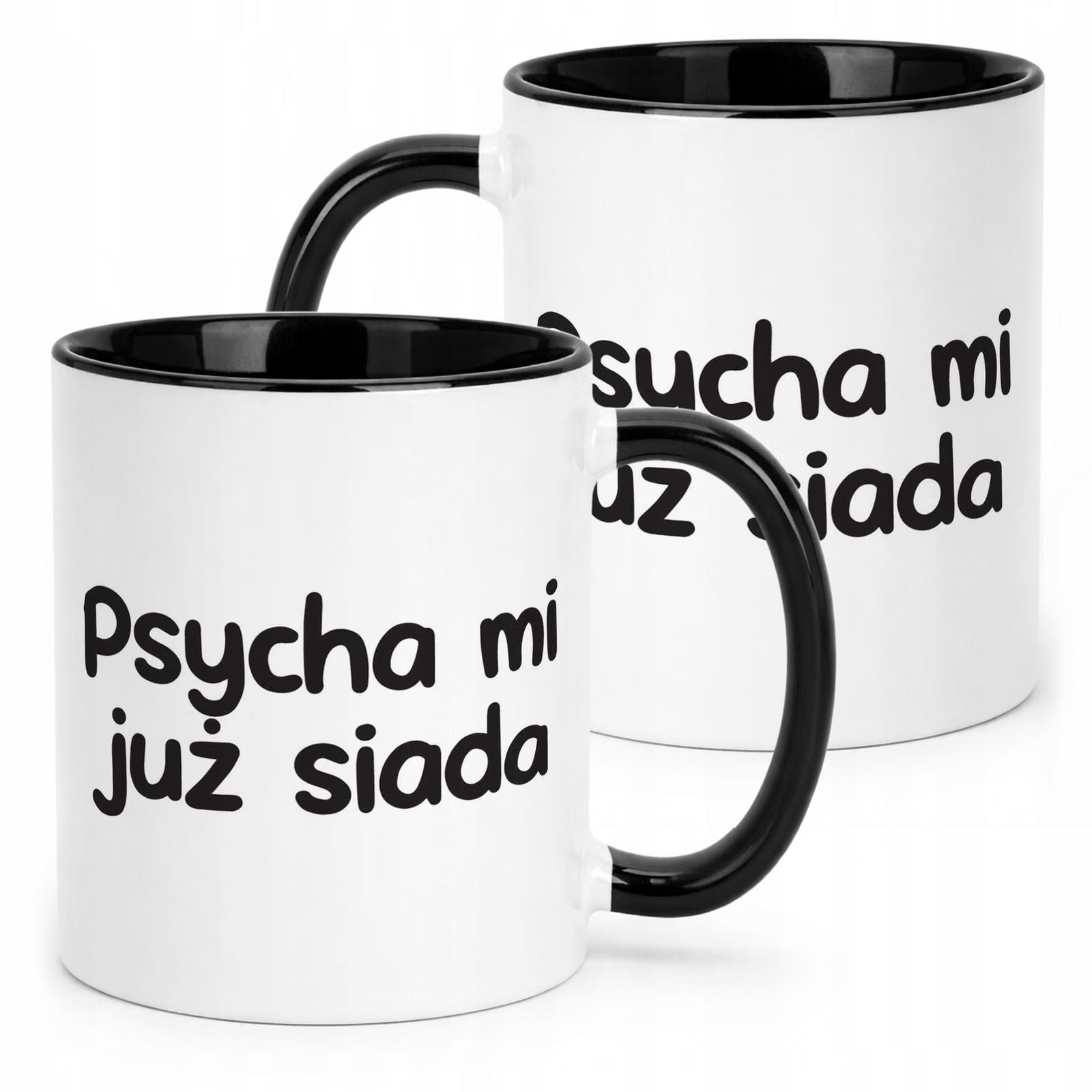 Kubek Czarny Psycha Mi Już Siada Śmieszny Zabawny Prezent