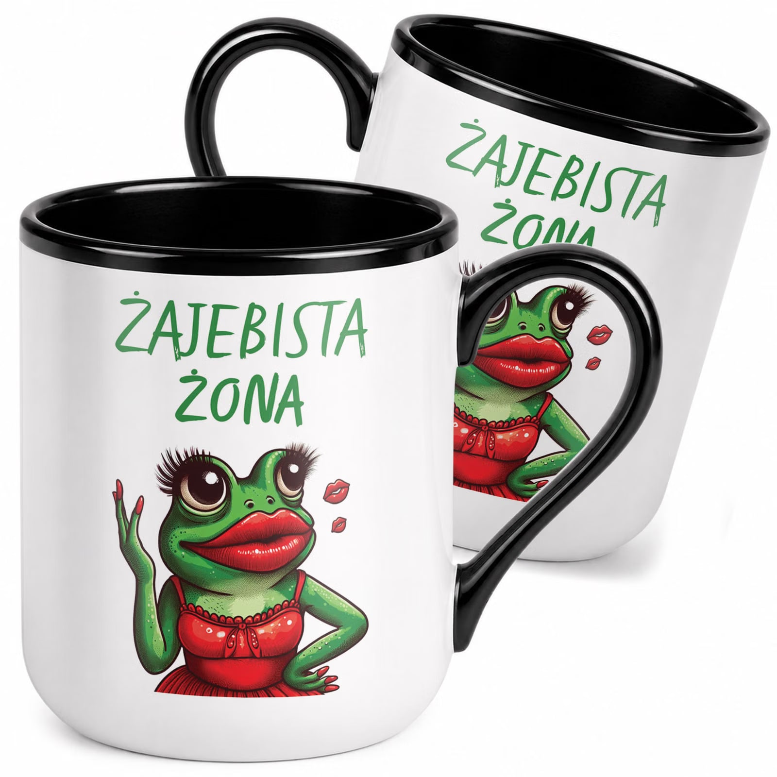 Kubek z nadrukiem Premium Czarny Dzień Kobiet Dla Żony Upominek Prezent