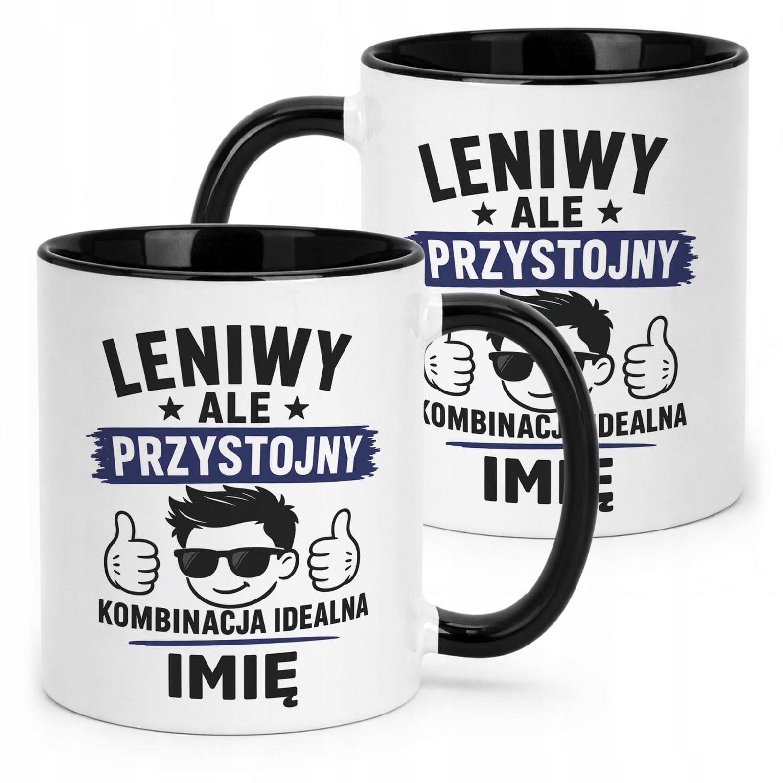 Czarny Kubek personalizowany z nadrukiem Dzień Chłopaka Mężczyzny Prezent
