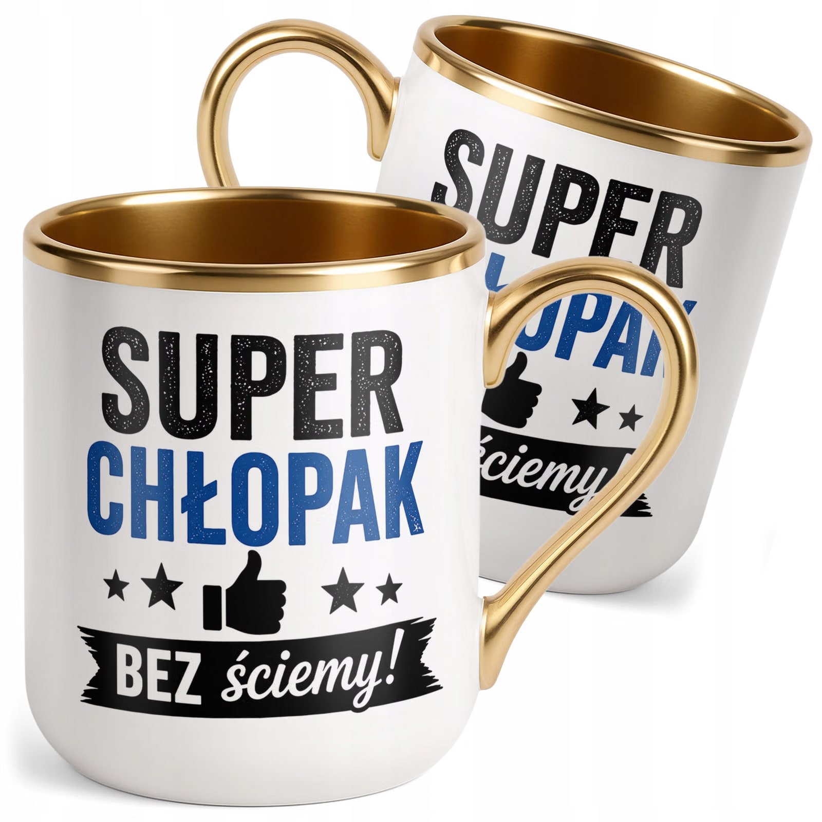 Kubek z nadrukiem Premium Złoty Dzień Chłopaka Mężczyzny Prezent