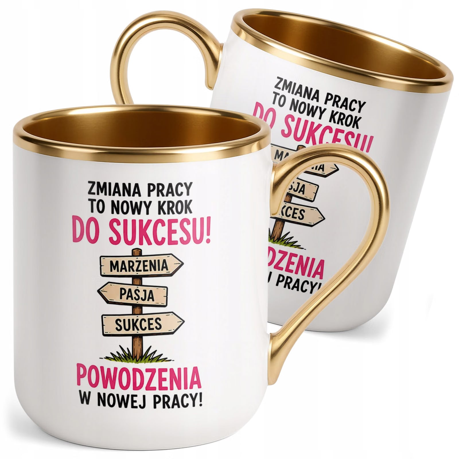 Kubek z nadrukiem Premium Złoty Pożegnanie Odejście z Pracy