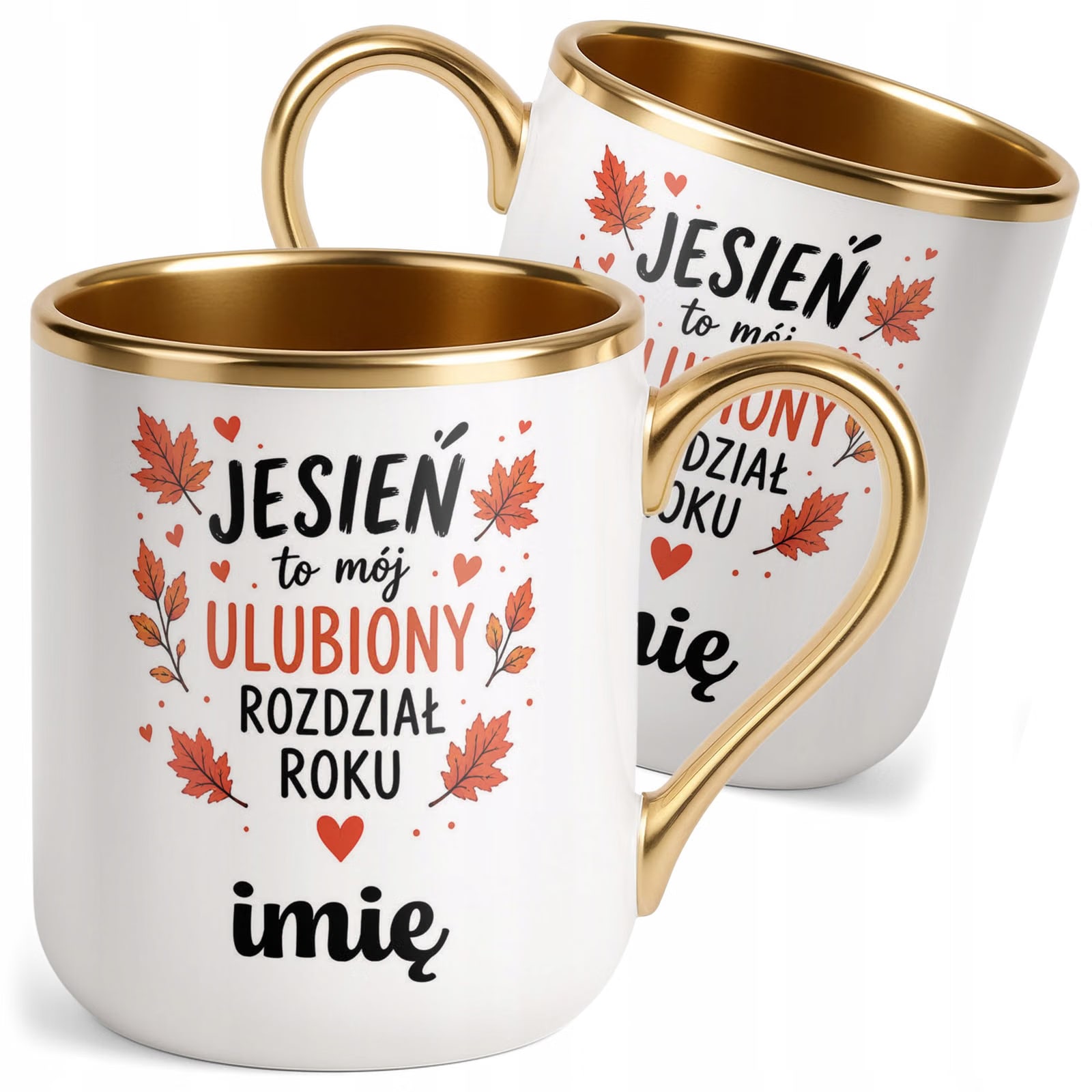 Kubek Personalizowany z nadrukiem Premium Złoty Jesienny Jesień