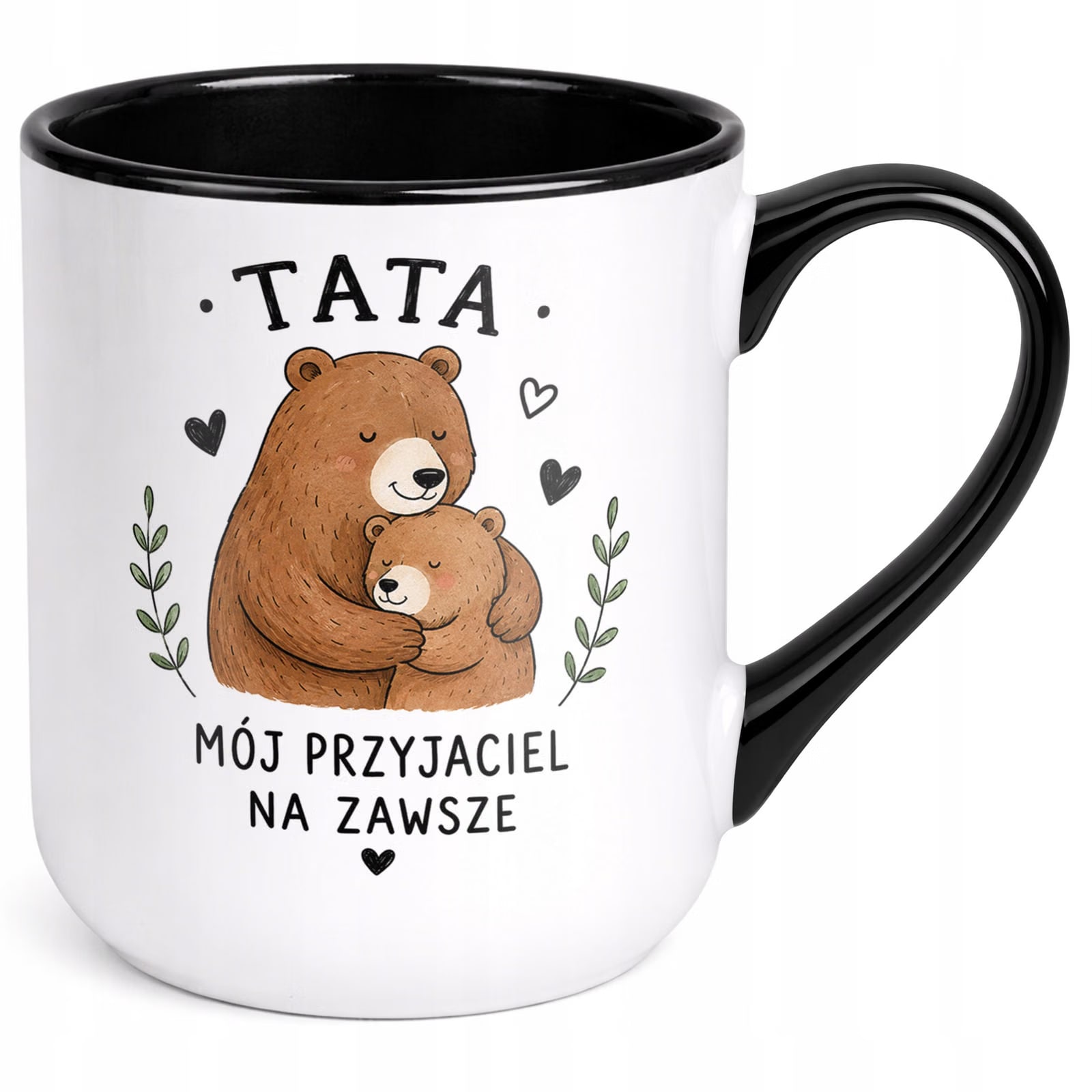 Kubek z nadrukiem Premium Czarny Dla Taty Dzień Ojca Upominek Prezent