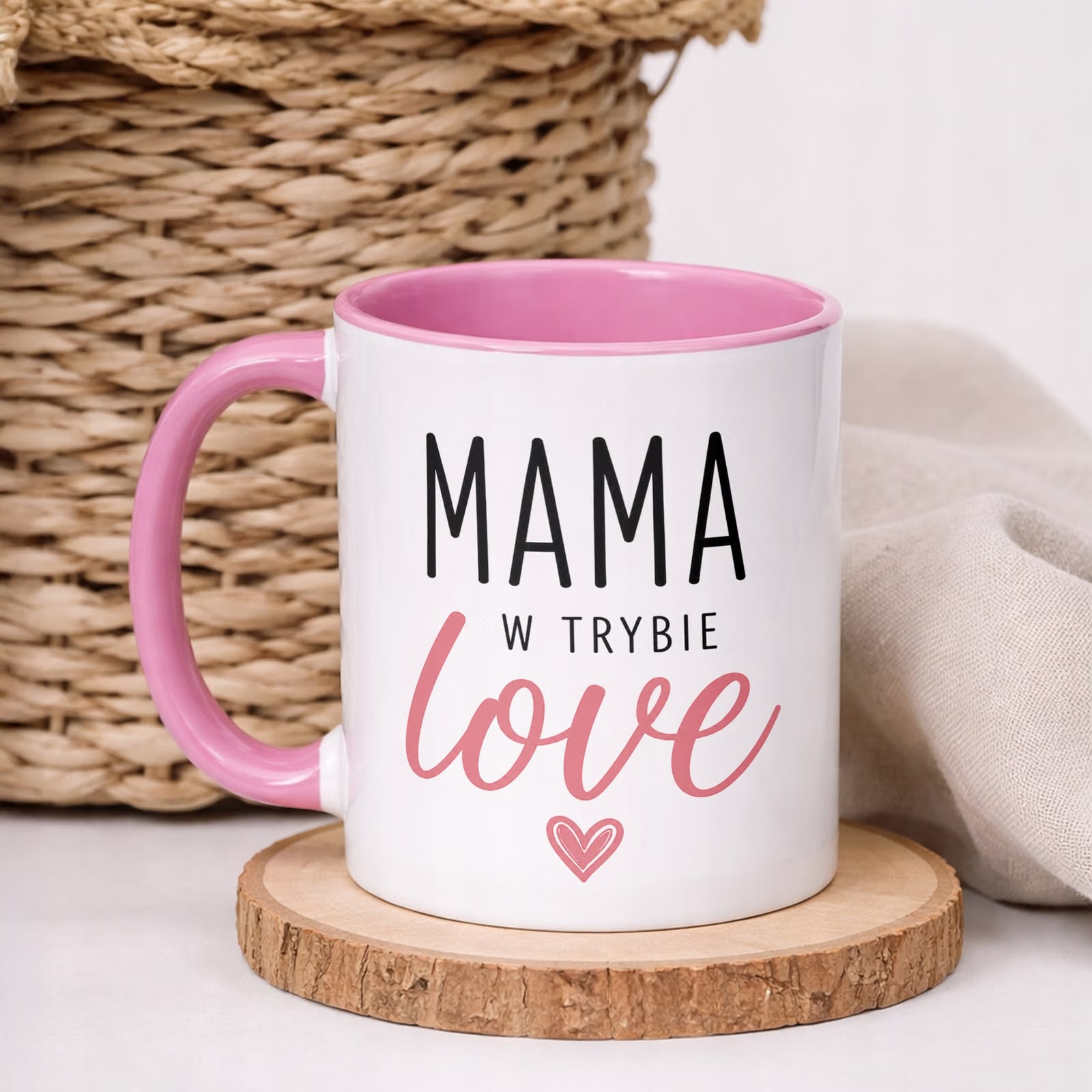 Kubek różowy dla mamy prezent na Dzień Matki elegancki prezent dla mamy