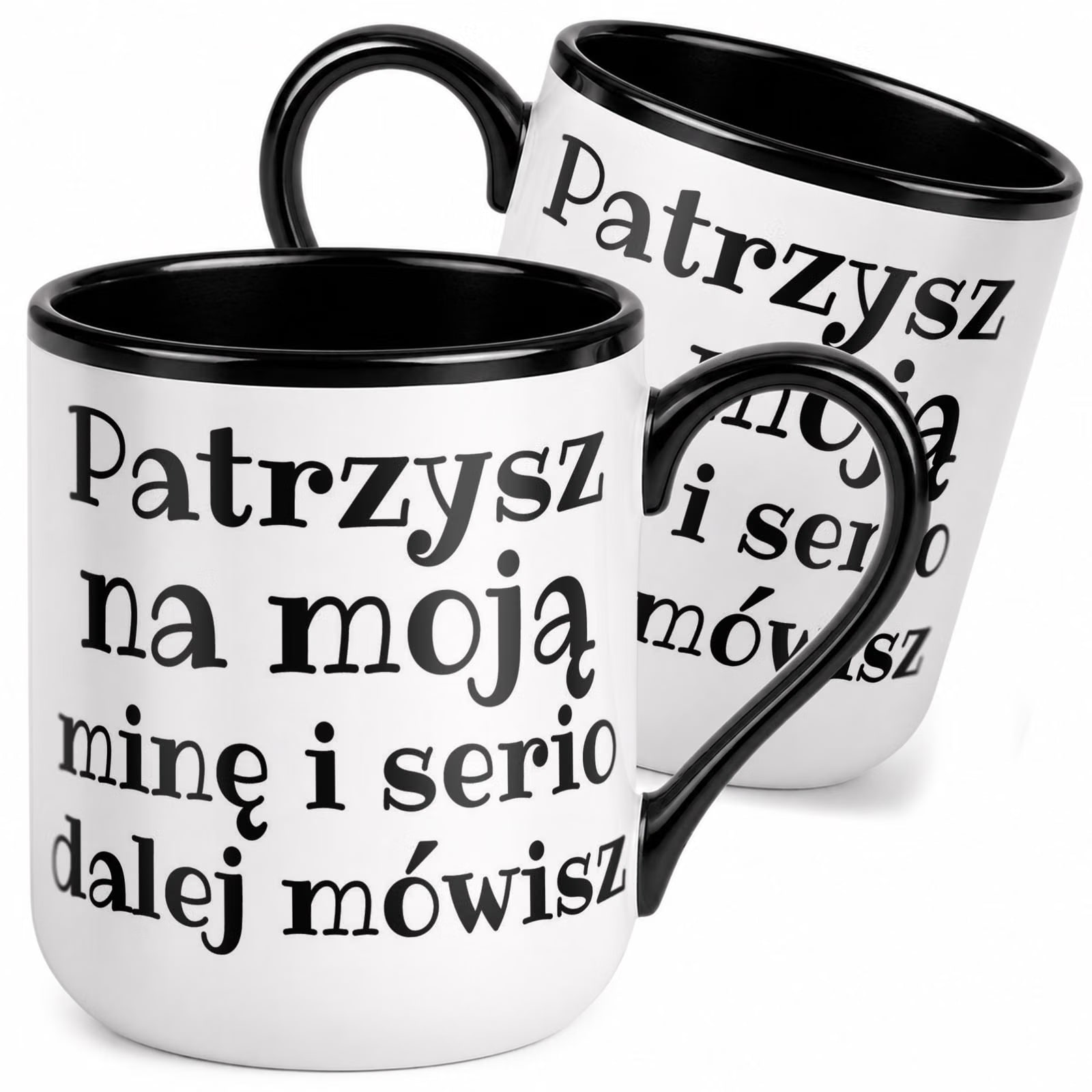 Kubek z nadrukiem Premium Czarny Serio Dalej Mówisz Upominek Prezent