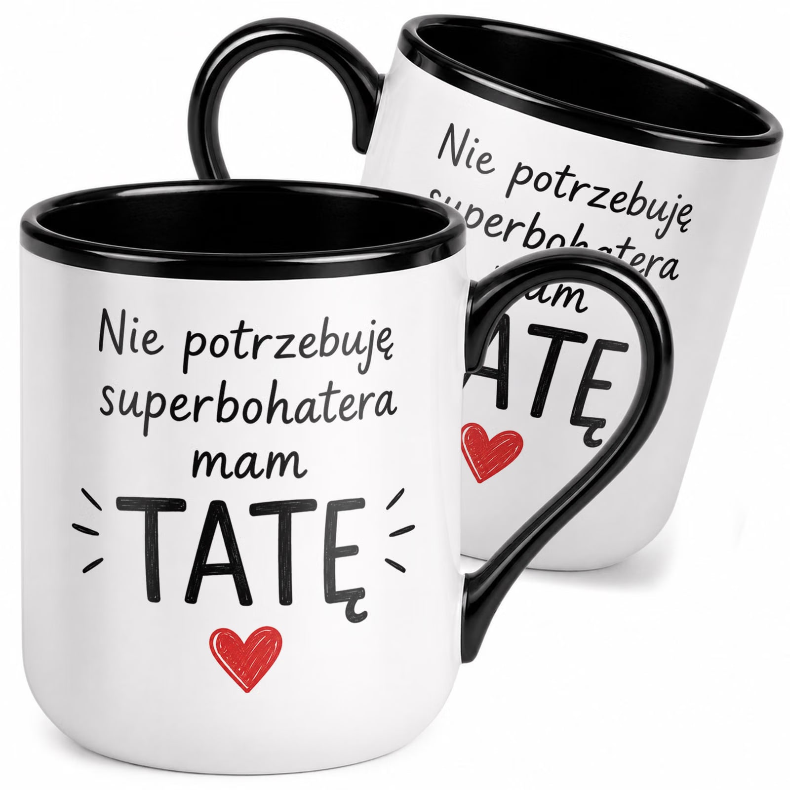 Kubek z nadrukiem Premium Czarny Dla Taty Dzień Ojca Upominek Prezent