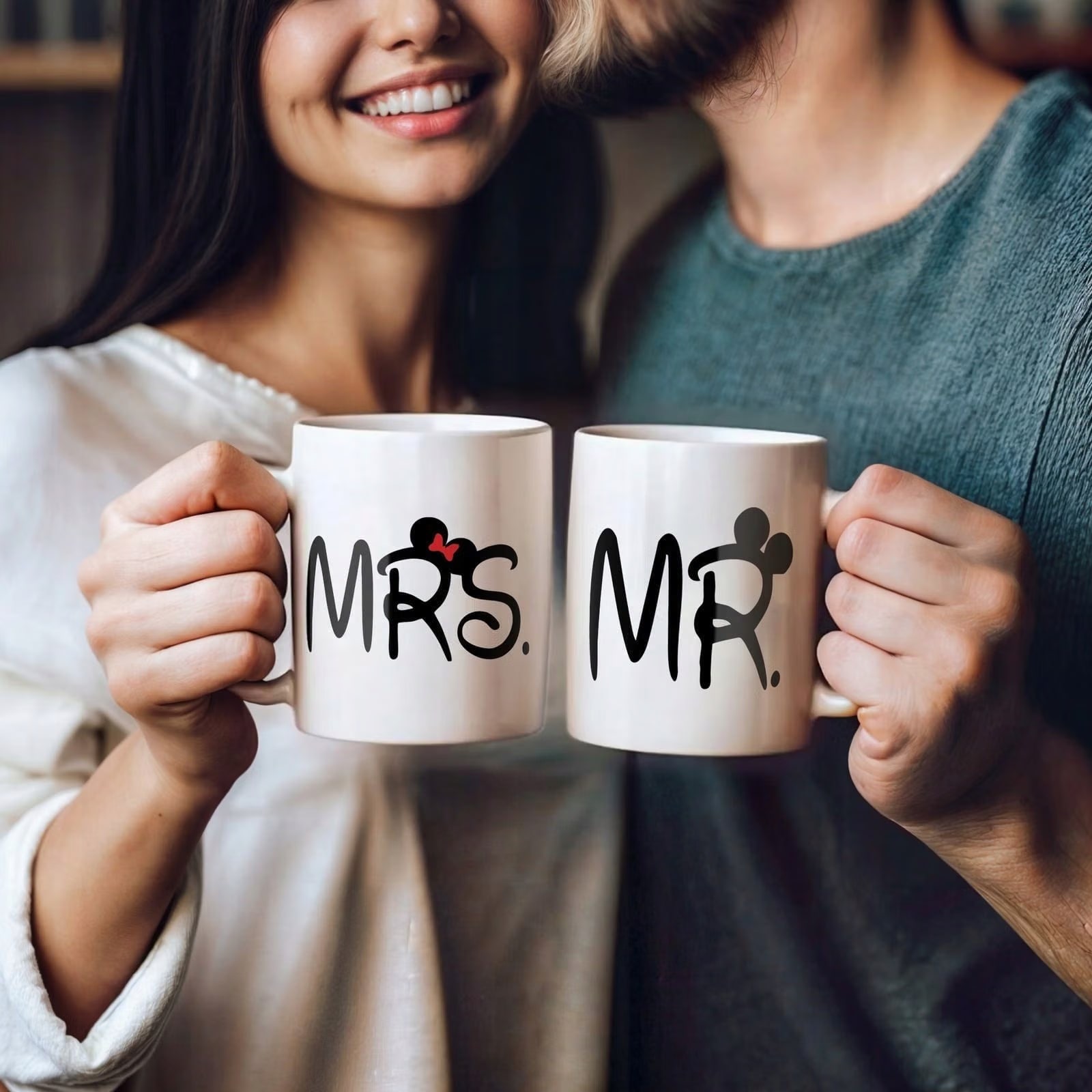 Zestaw kubków na Walentynki MR & MRS Myszki Prezent Dla Pary