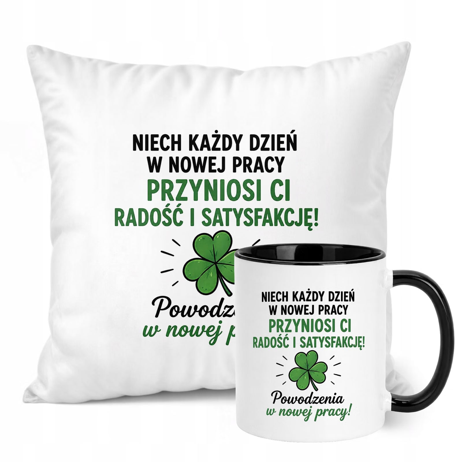 Zestaw Kubek Czarny Poduszka Z Nadrukiem Odejście z Pracy Prezent