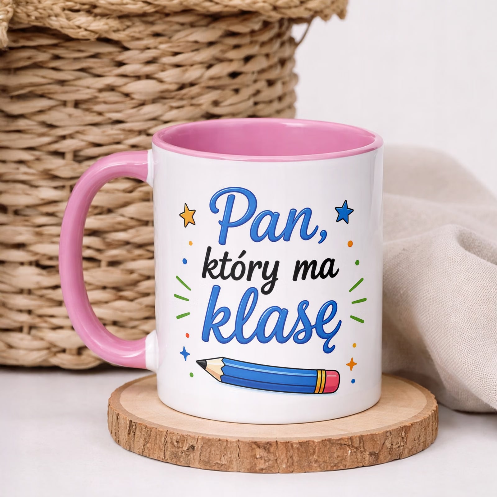 Kubek Różowy Dzień Nauczyciela Dla Nauczyciela Prezent Upominek