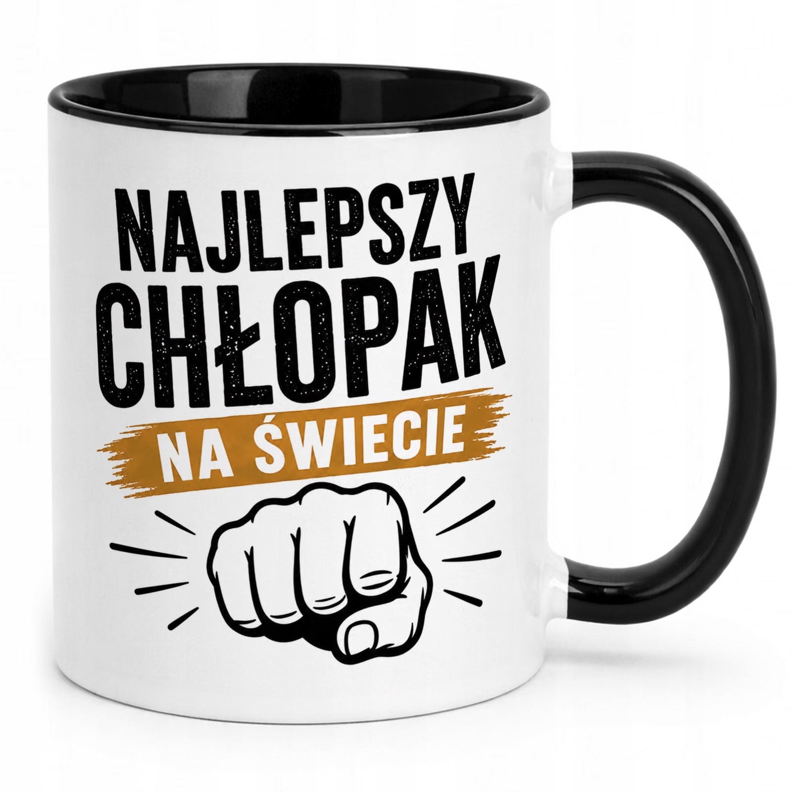 Czarny Kubek z nadrukiem Dzień Chłopaka Dla Mężczyzny Upominek Prezent