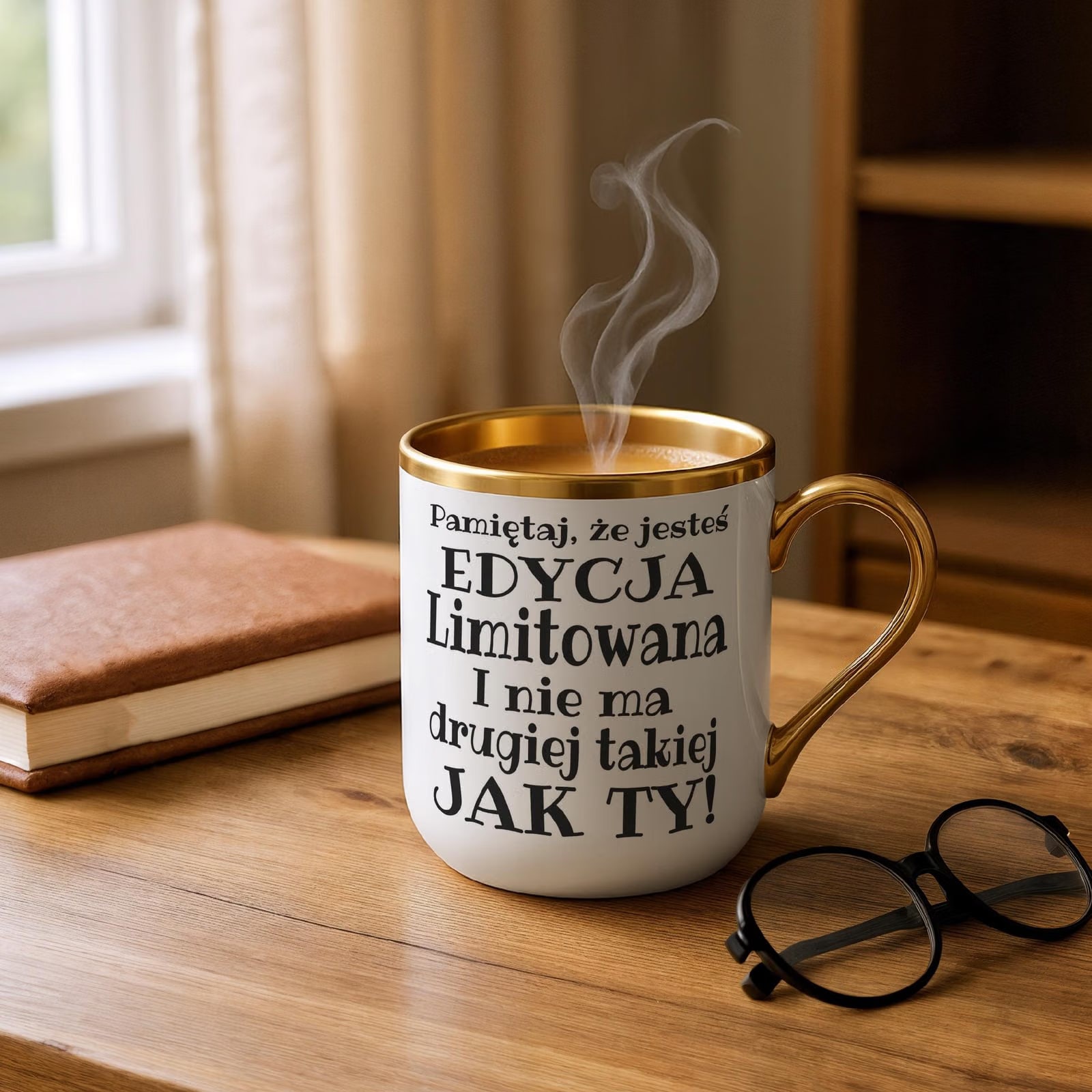 Kubek Premium Złoty Pamiętaj Że Jesteś Edycja Limitowana Zabawny Prezent