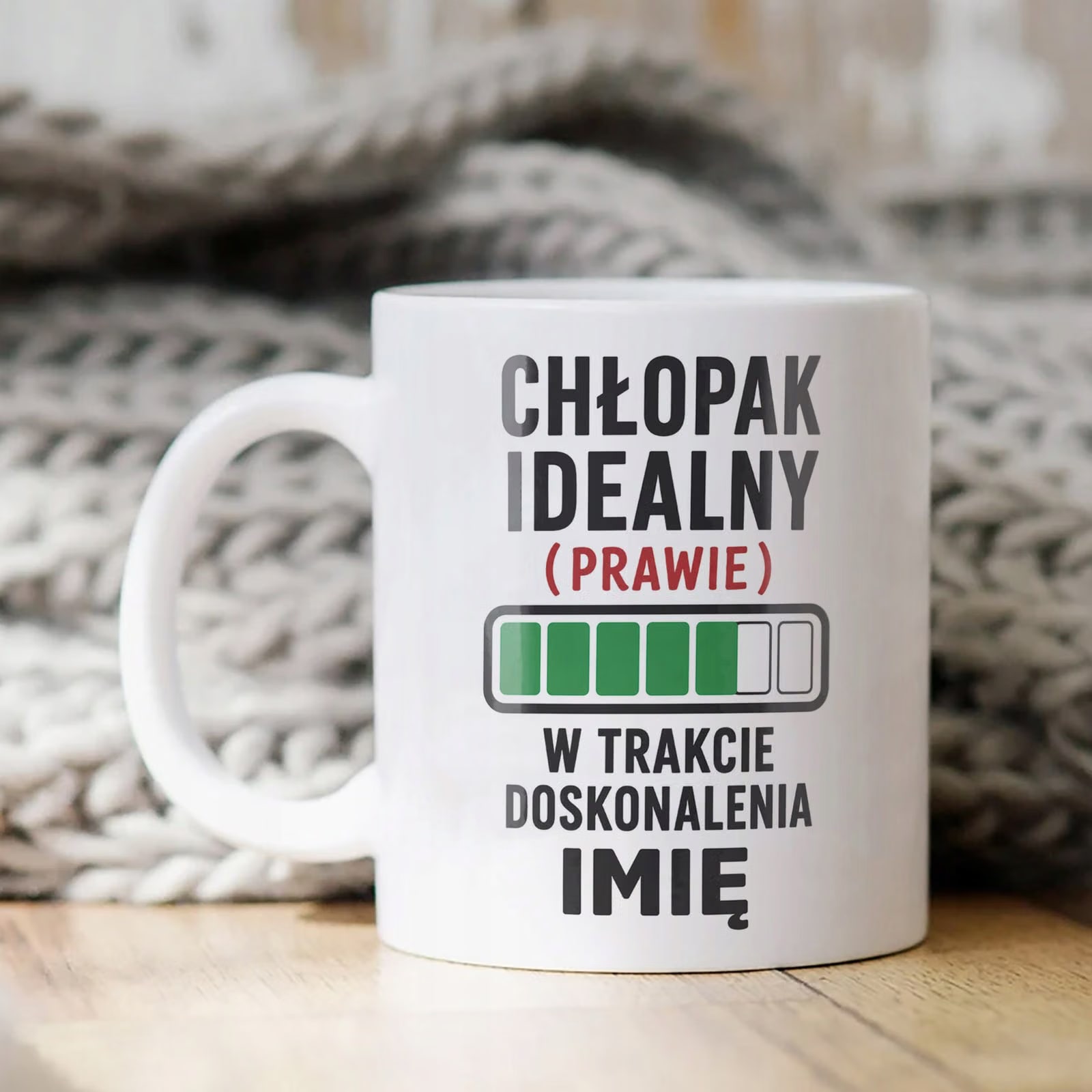Biały Kubek personalizowany z nadrukiem Dzień Chłopaka Dla Mężczyzny