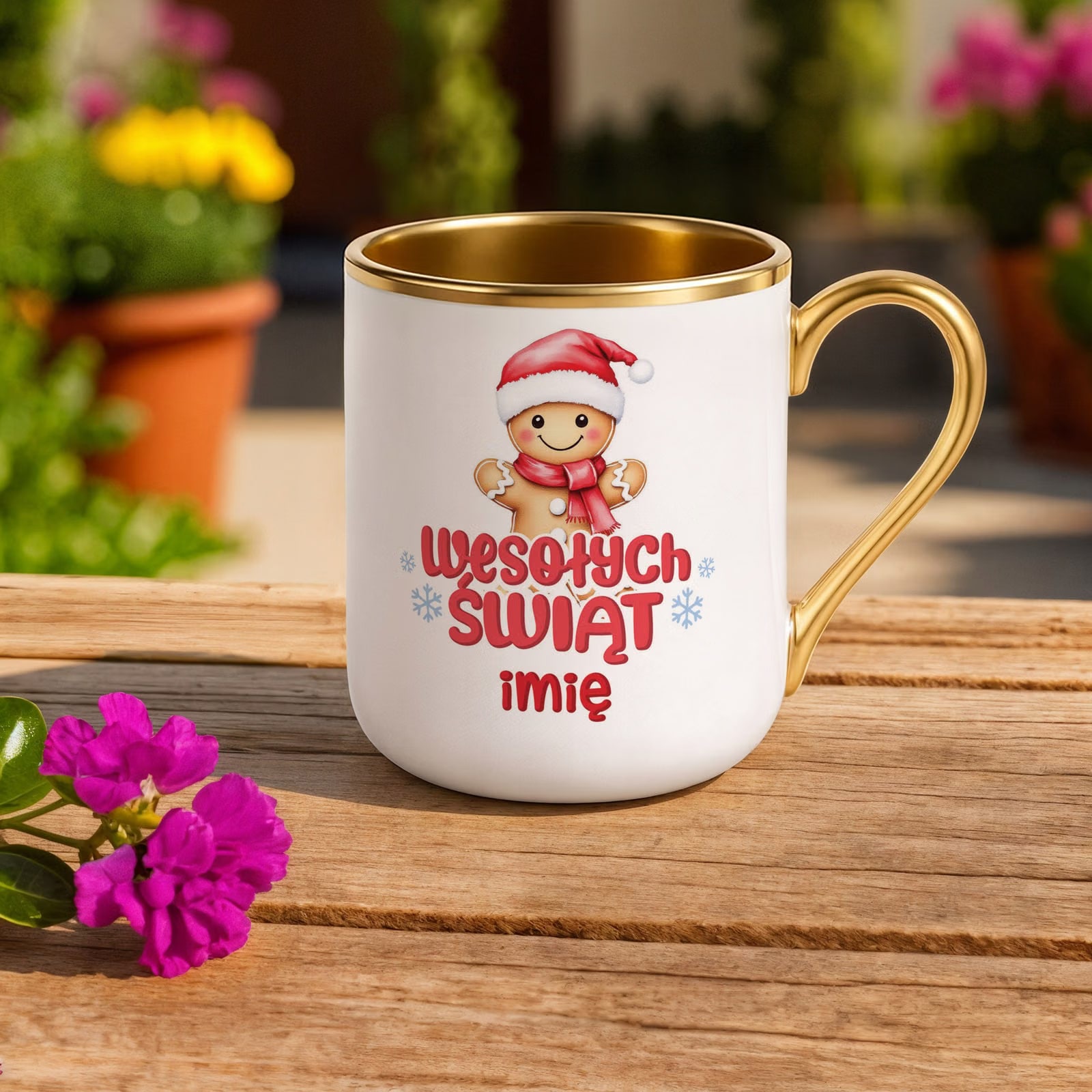Kubek Personalizowany Premium Złoty Boże Narodzenie Święta Prezent