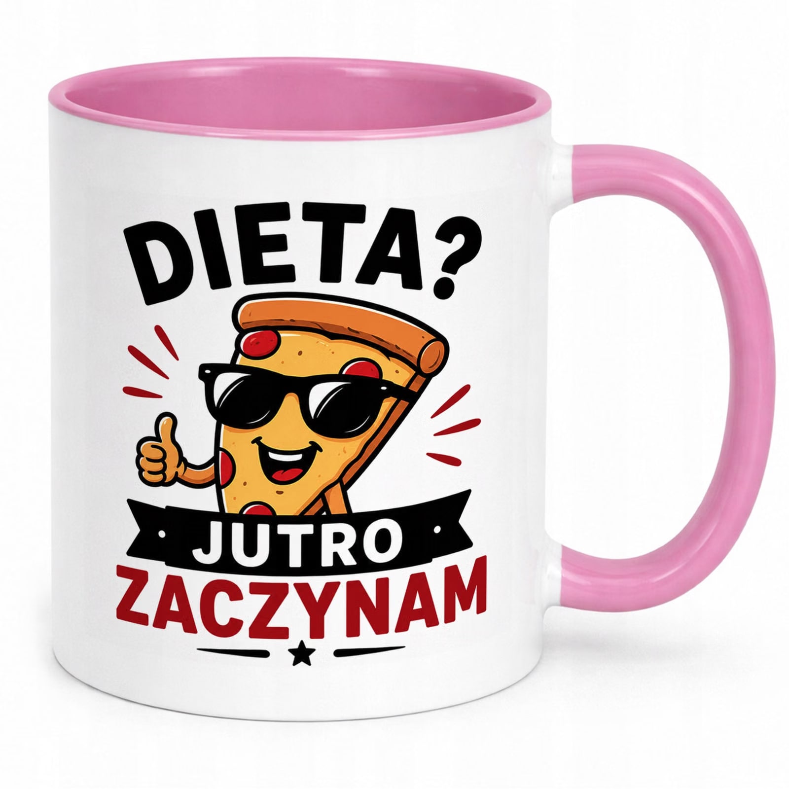 Różowy Kubek z nadrukiem Dzień Chłopaka Mężczyzny Upominek Prezent
