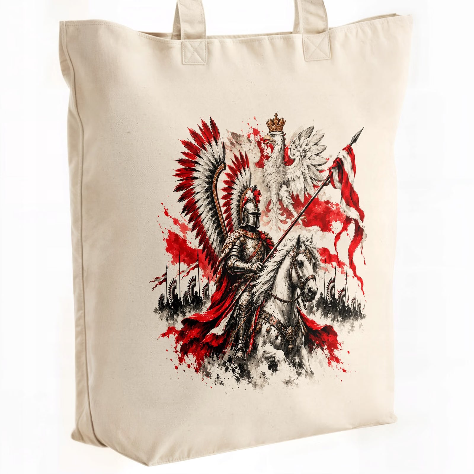 Torba shopper ecru premium patriotyczna święto niepodległości z nadrukiem