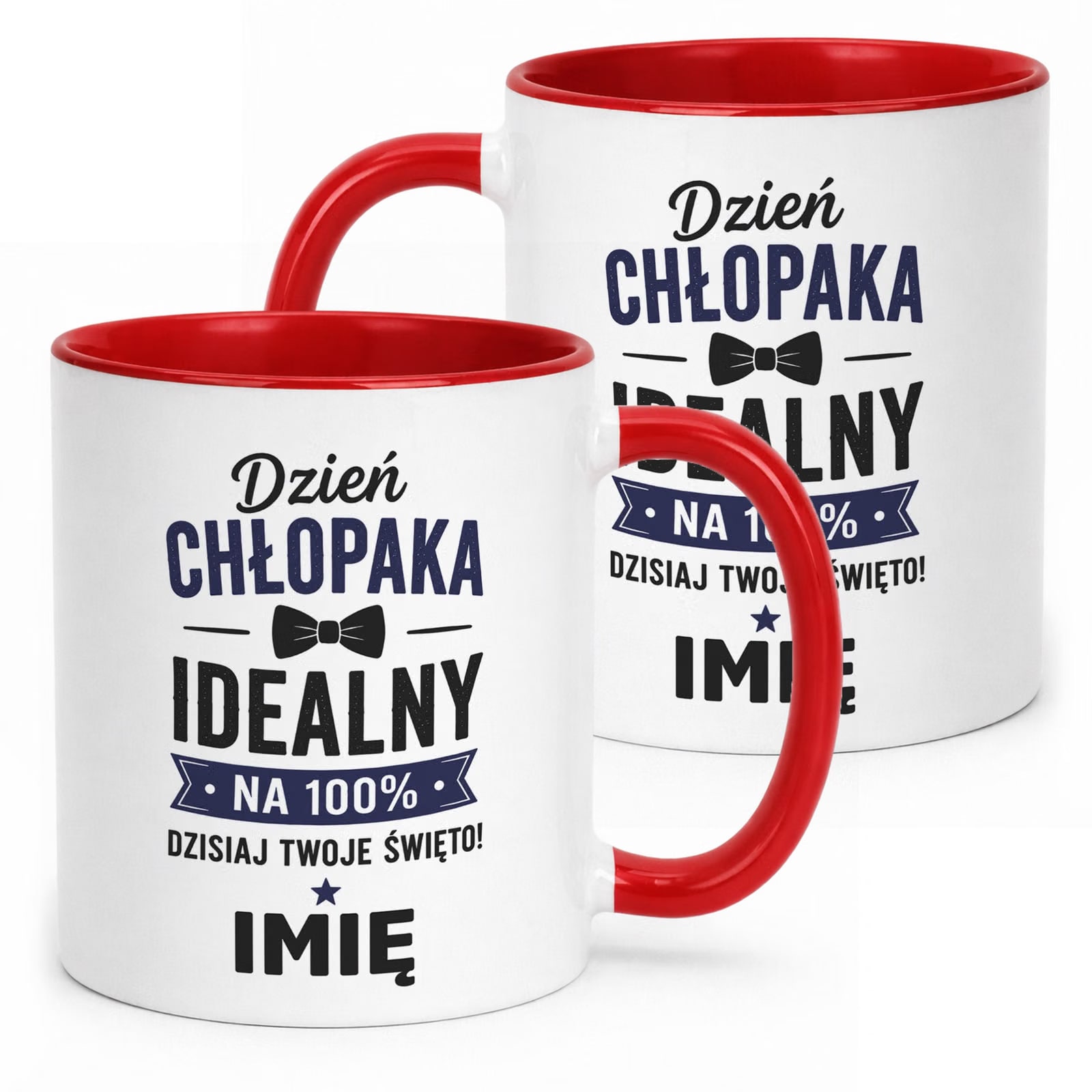 Czerwony Kubek personalizowany z nadrukiem Dzień Chłopaka Mężczyzny Prezent