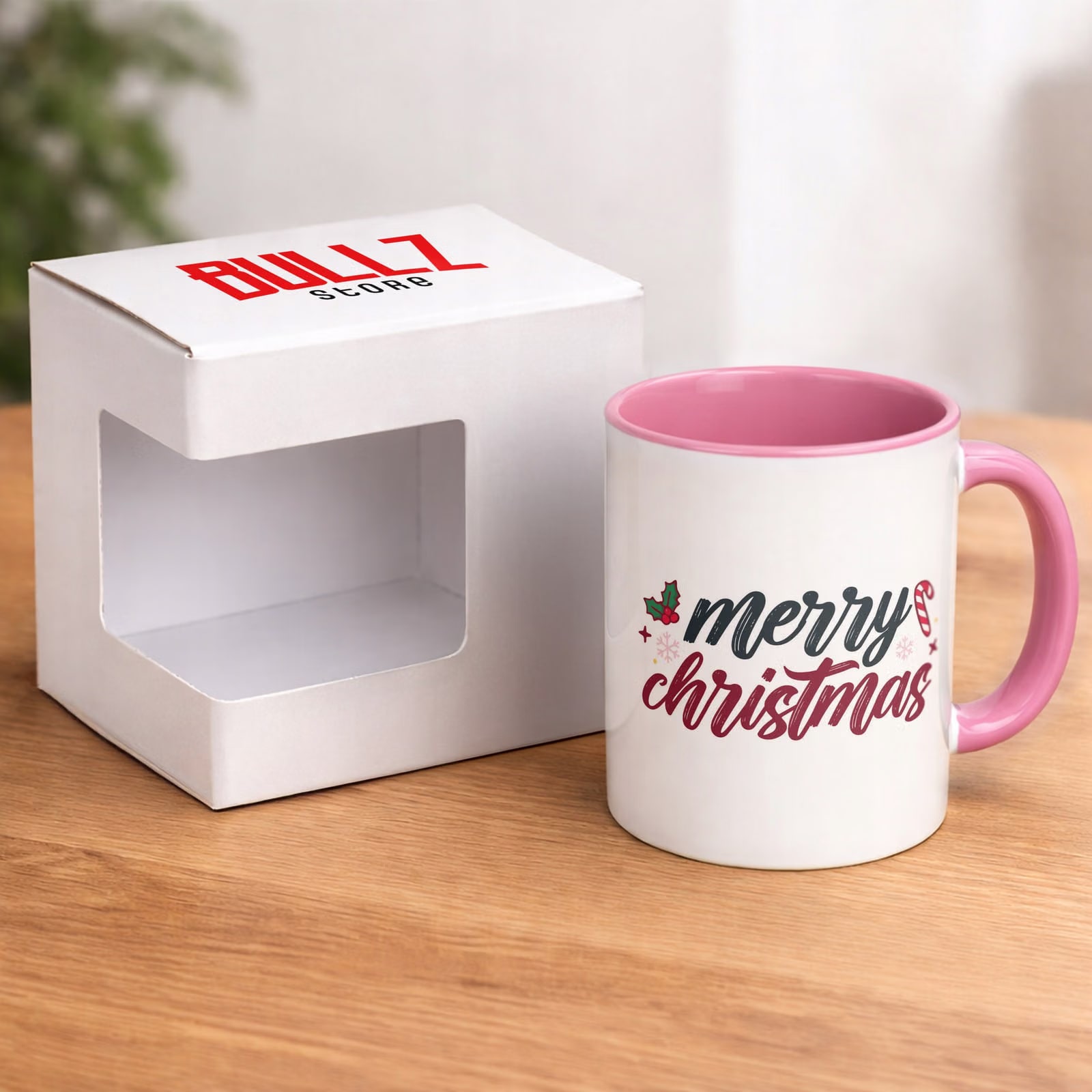 Kubek Różowy z Nadrukiem Boże Narodzenie Mikołajki Merry Christmas Prezent