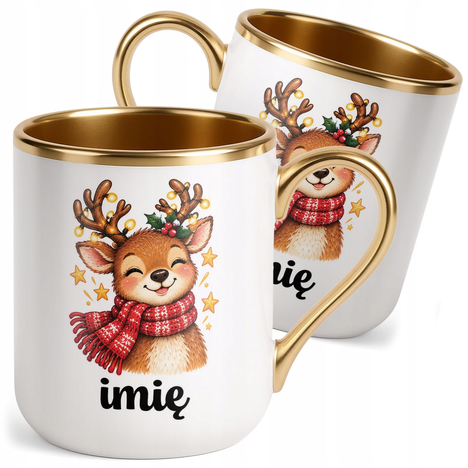 Kubek Personalizowany Premium Złoty Boże Narodzenie Święta Prezent