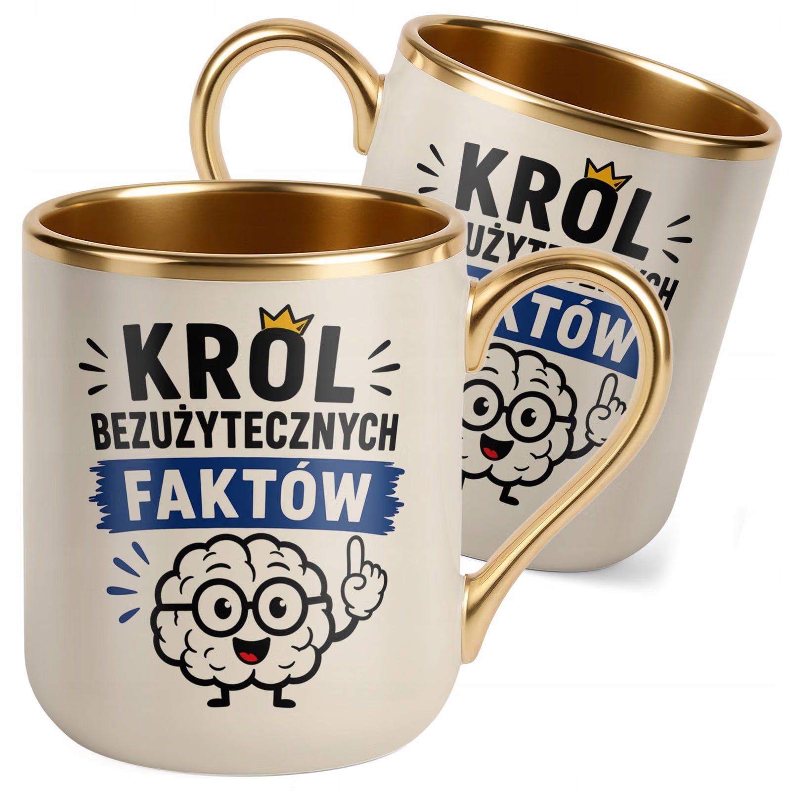 Kubek z nadrukiem Premium Złoty Ecru Dzień Chłopaka Mężczyzny Prezent