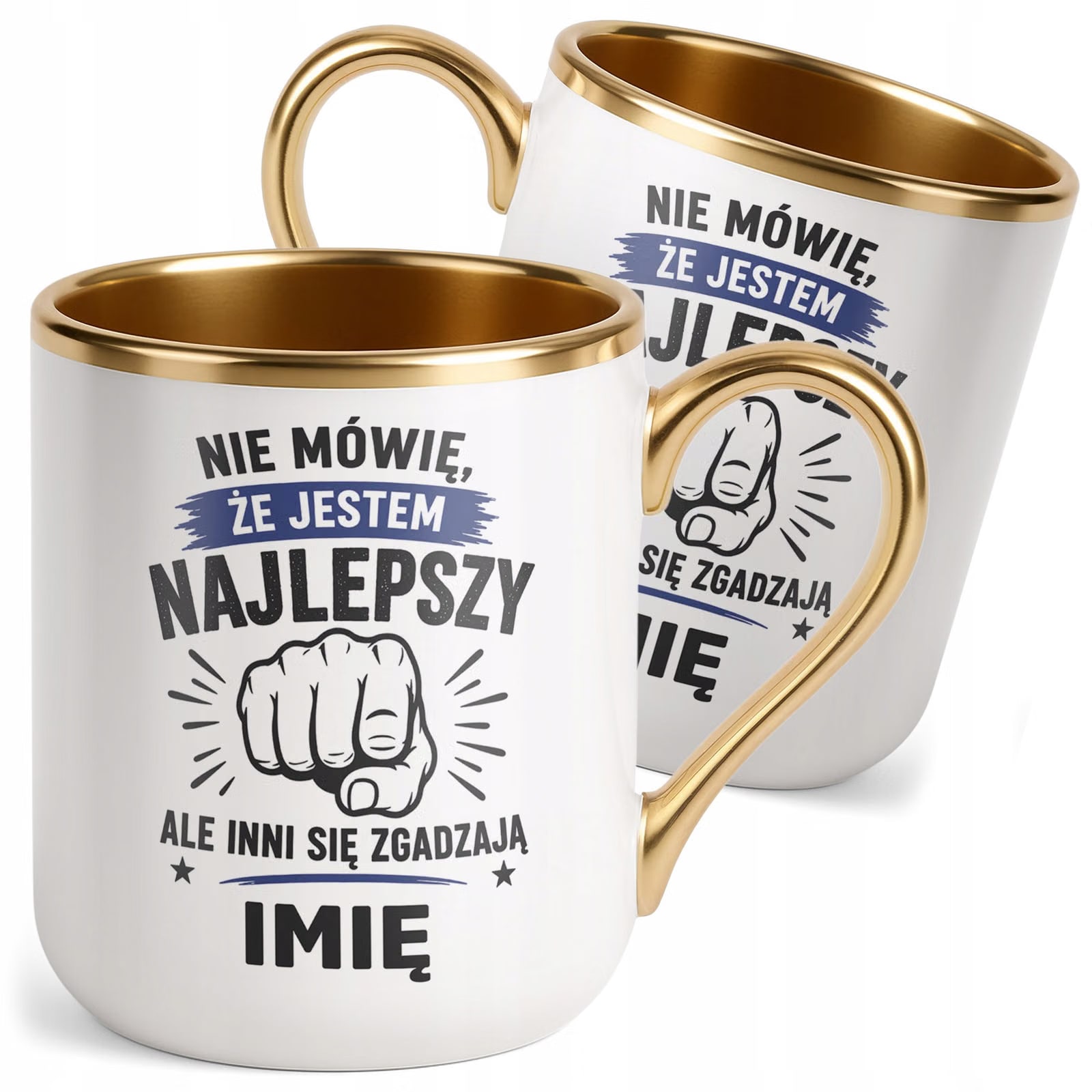 Kubek personalizowany z nadrukiem Premium Złoty Dzień Chłopaka