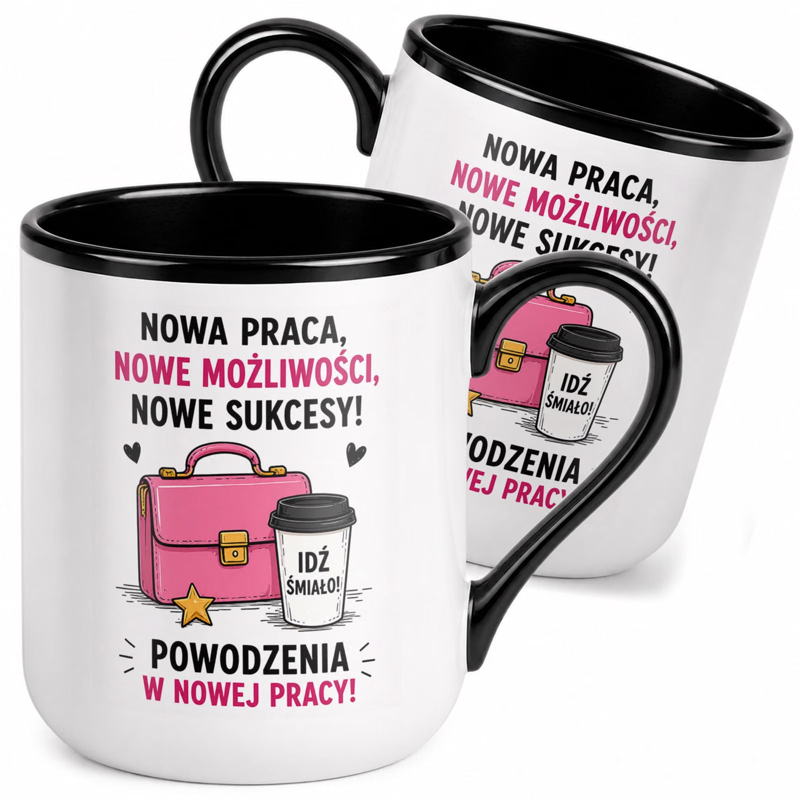 Kubek z nadrukiem Premium Czarny Pożegnanie Odejście z Pracy Prezent