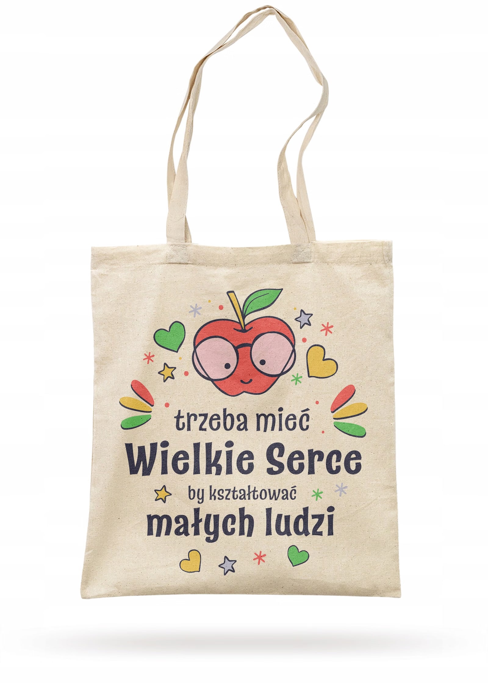 Torba bawełniana Dzień Nauczyciela Trzeba mieć wielkie serce Prezent
