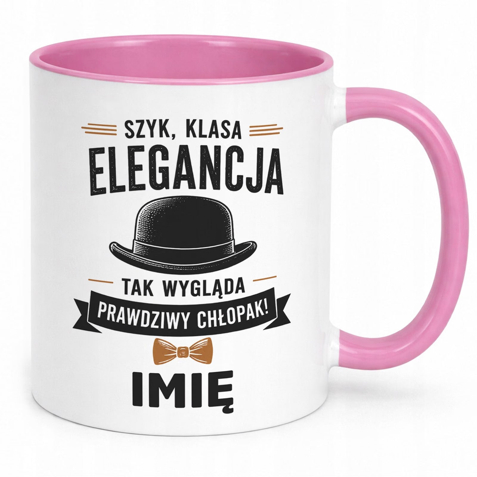 Różowy Kubek personalizowany z nadrukiem Dzień Chłopaka Mężczyzny Prezent