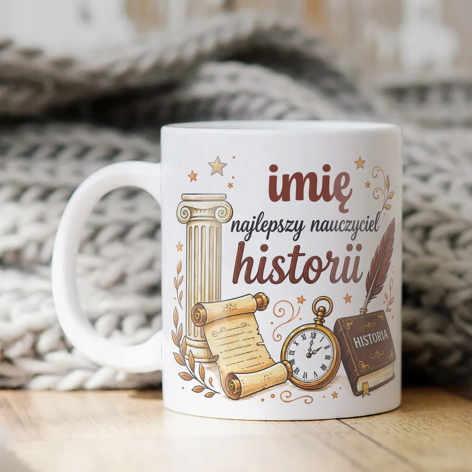 Kubek z Imieniem Dzień Nauczyciela Zakończenie Roku Historia Prezent