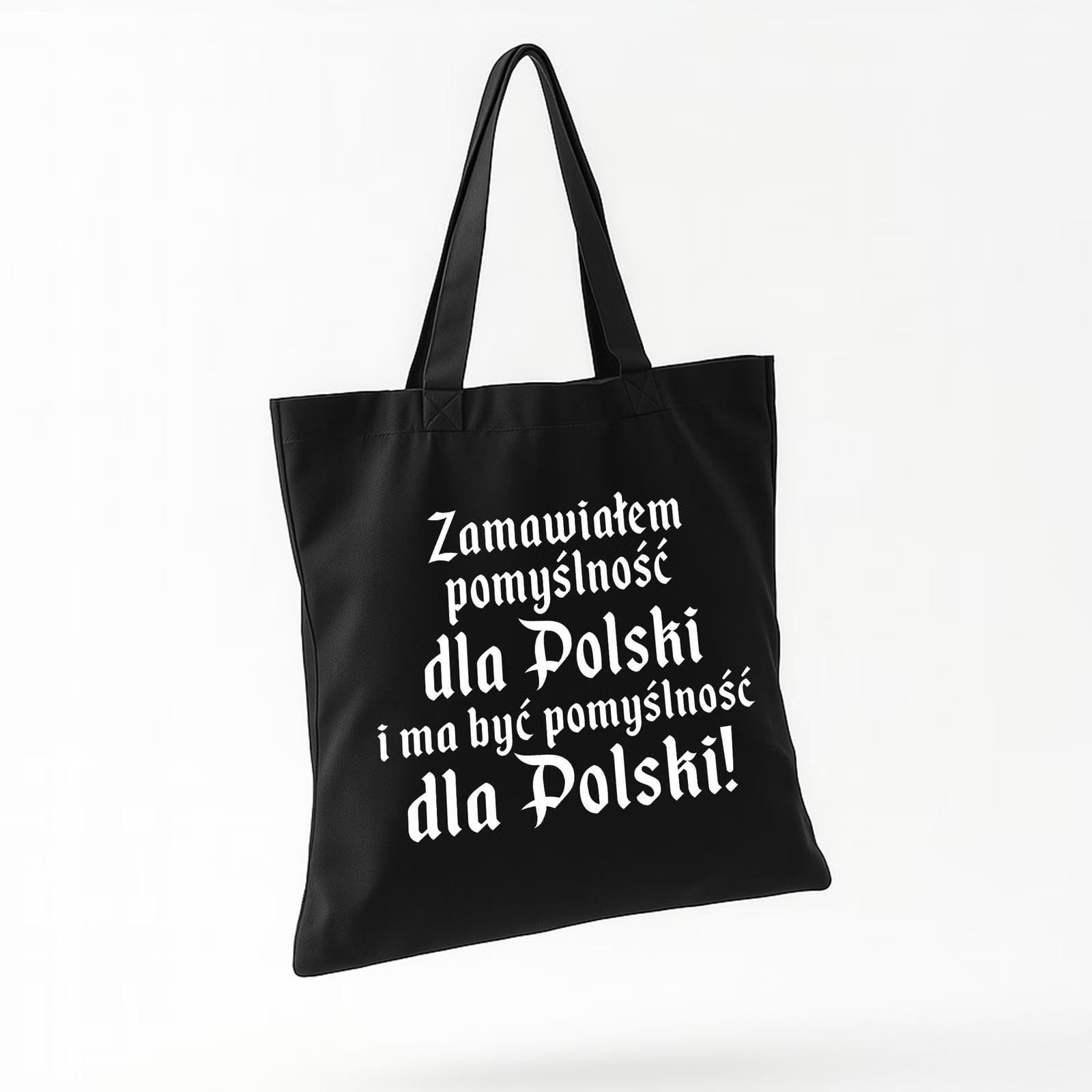 Torba bawełniana czarna na zakupy 1670 Zamawiałem Pomyślność Dla Polski