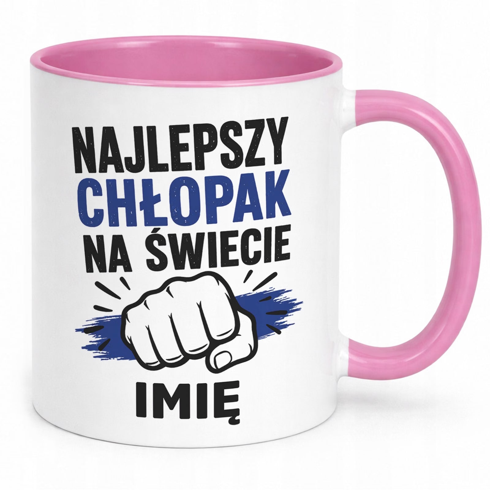 Różowy Kubek personalizowany z nadrukiem Dzień Chłopaka Mężczyzny Prezent