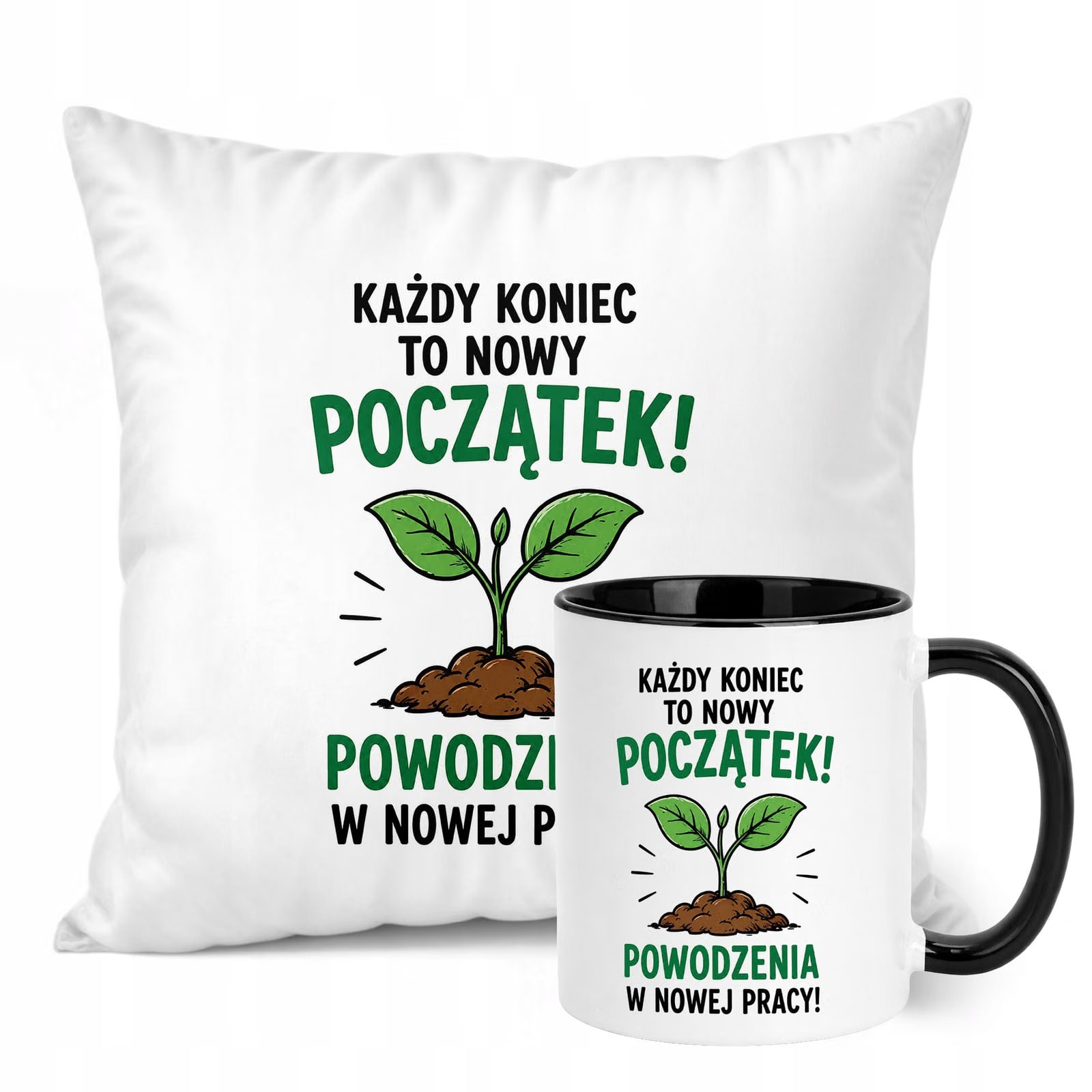 Zestaw Kubek Czarny Poduszka Z Nadrukiem Odejście z Pracy Prezent
