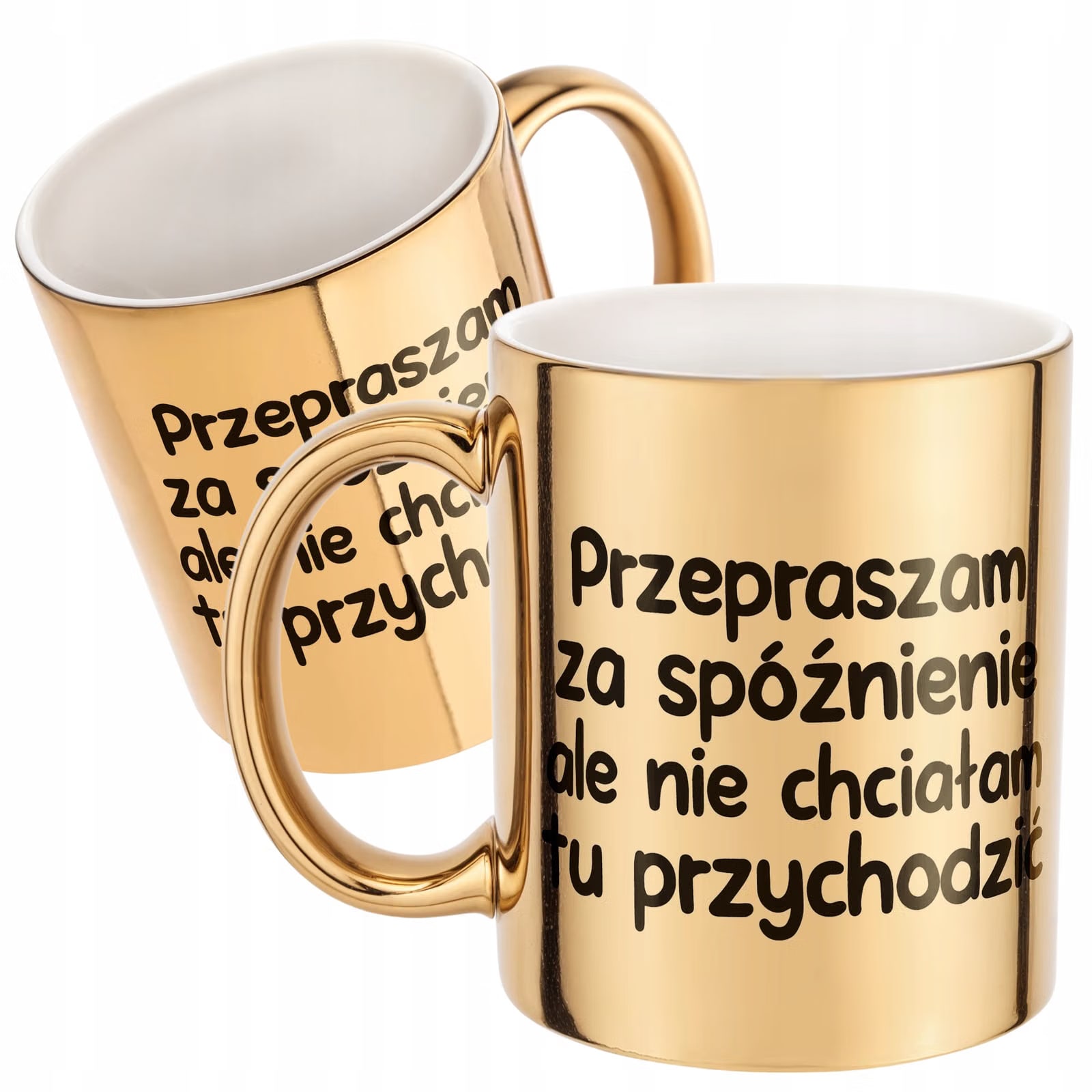 Złoty Kubek Przepraszam Za Spóźnienie Śmieszny Zabawny Prezent