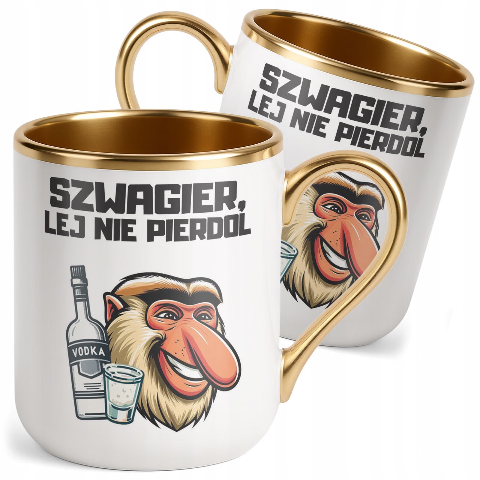 Kubek Premium Złoty Janusz Nosacz Szwagier Lej Zabawny Prezent