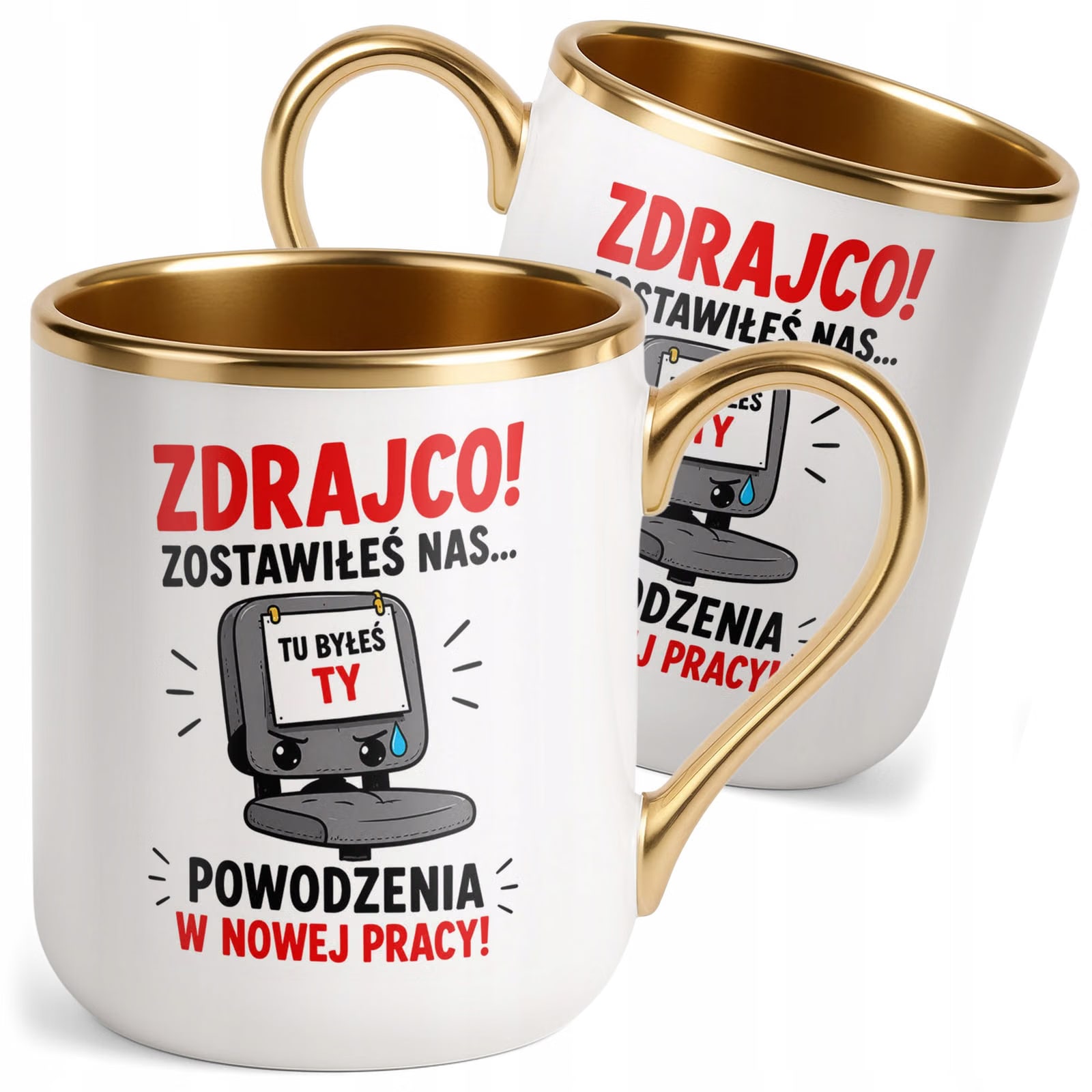 Kubek z nadrukiem Premium Złoty Pożegnanie Odejście z Pracy