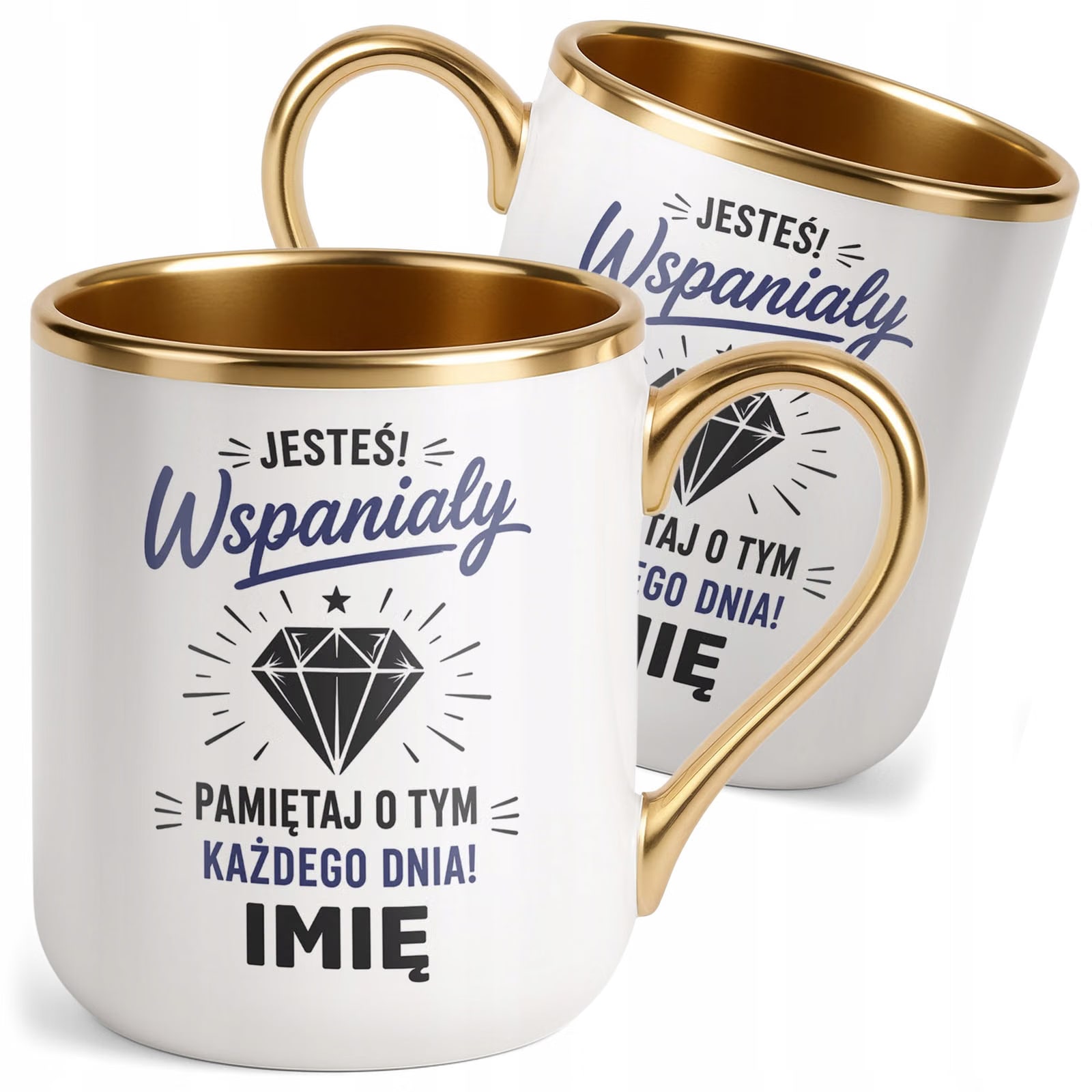Kubek personalizowany z nadrukiem Premium Złoty Dzień Chłopaka