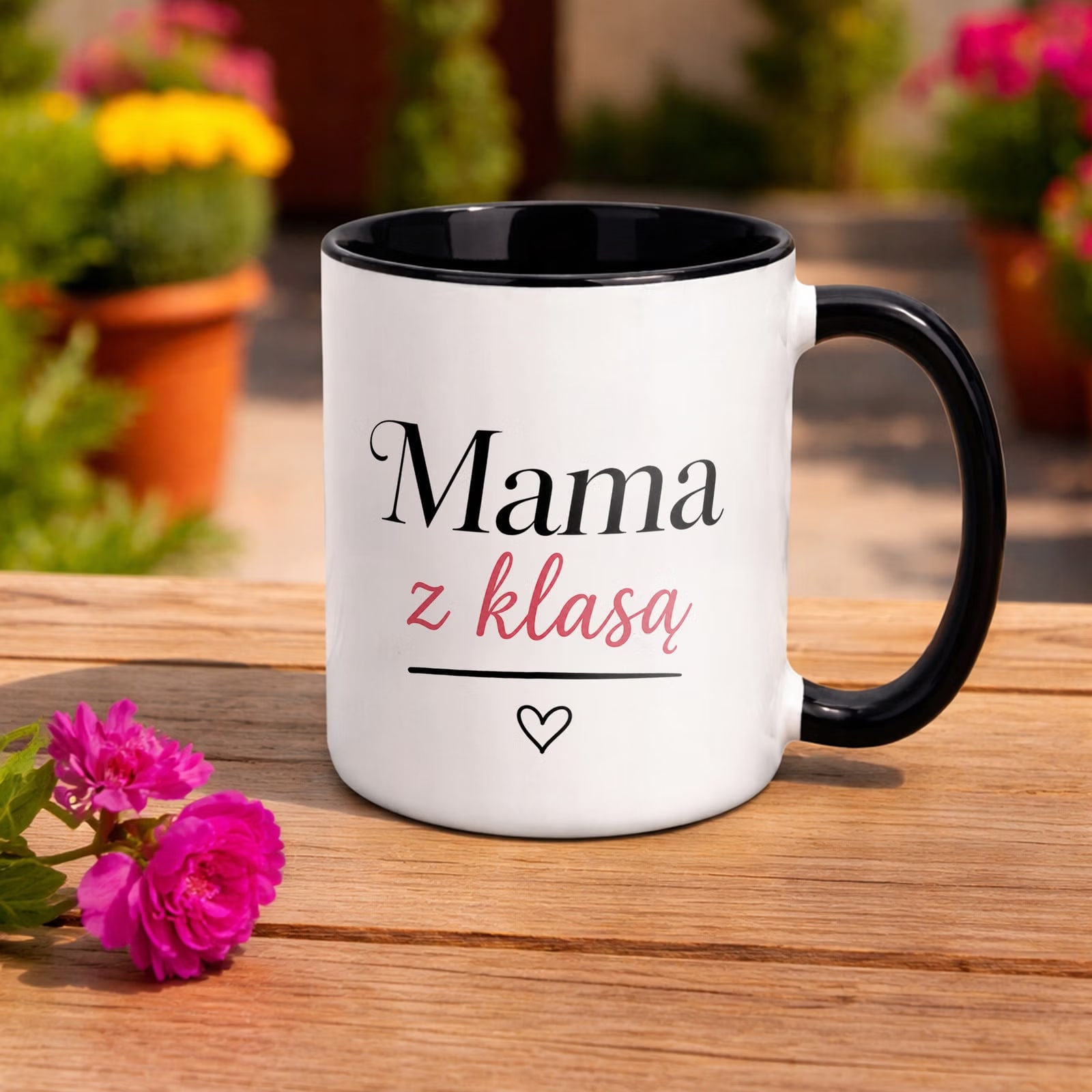 Kubek czarny prezent dla mamy na Dzień Matki wyjątkowy prezent dla mamy
