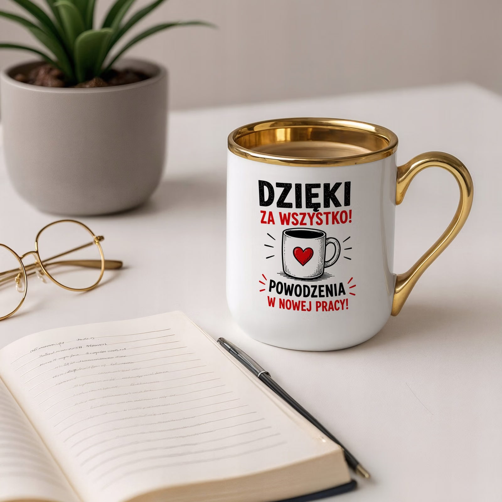 Kubek z nadrukiem Premium Złoty Pożegnanie Odejście z Pracy