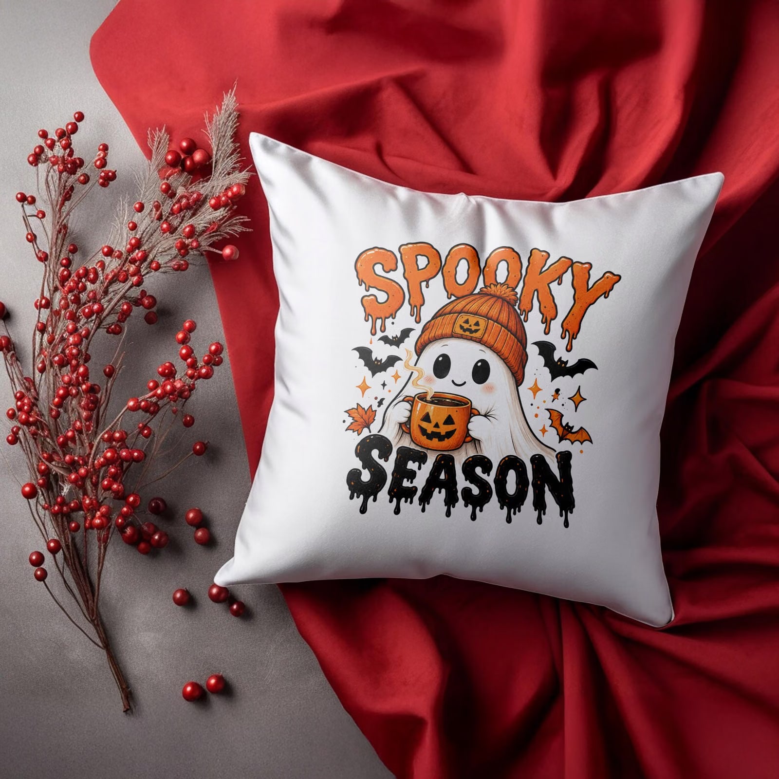 Poduszka Jasiek 38x38cm z Nadrukiem Halloween Jesień Prezent Upominek
