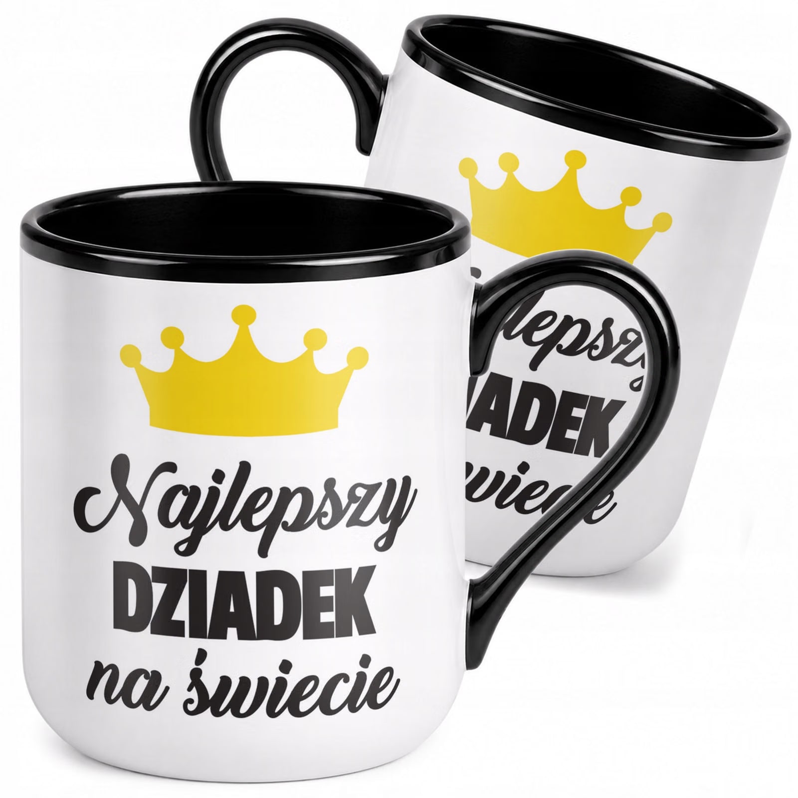 Kubek z nadrukiem Premium Czarny Dla Dziadka Dzień Diziadka Upominek