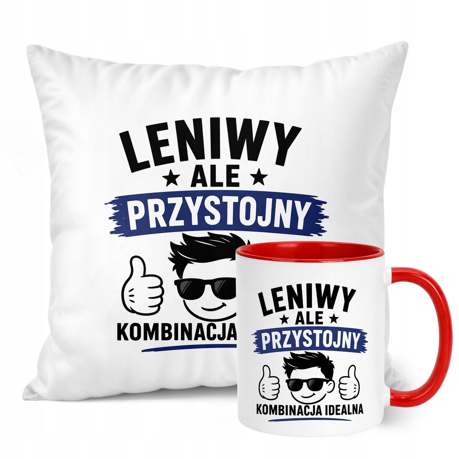 Zestaw Kubek Czerwony Poduszka Dzień Chłopaka Z Nadrukiem Prezent