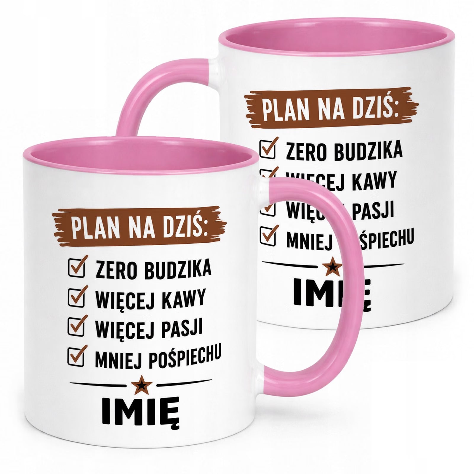 Kubek Różowy Personalizowany z Nadrukiem Emerytura Dla Emeryta Prezent