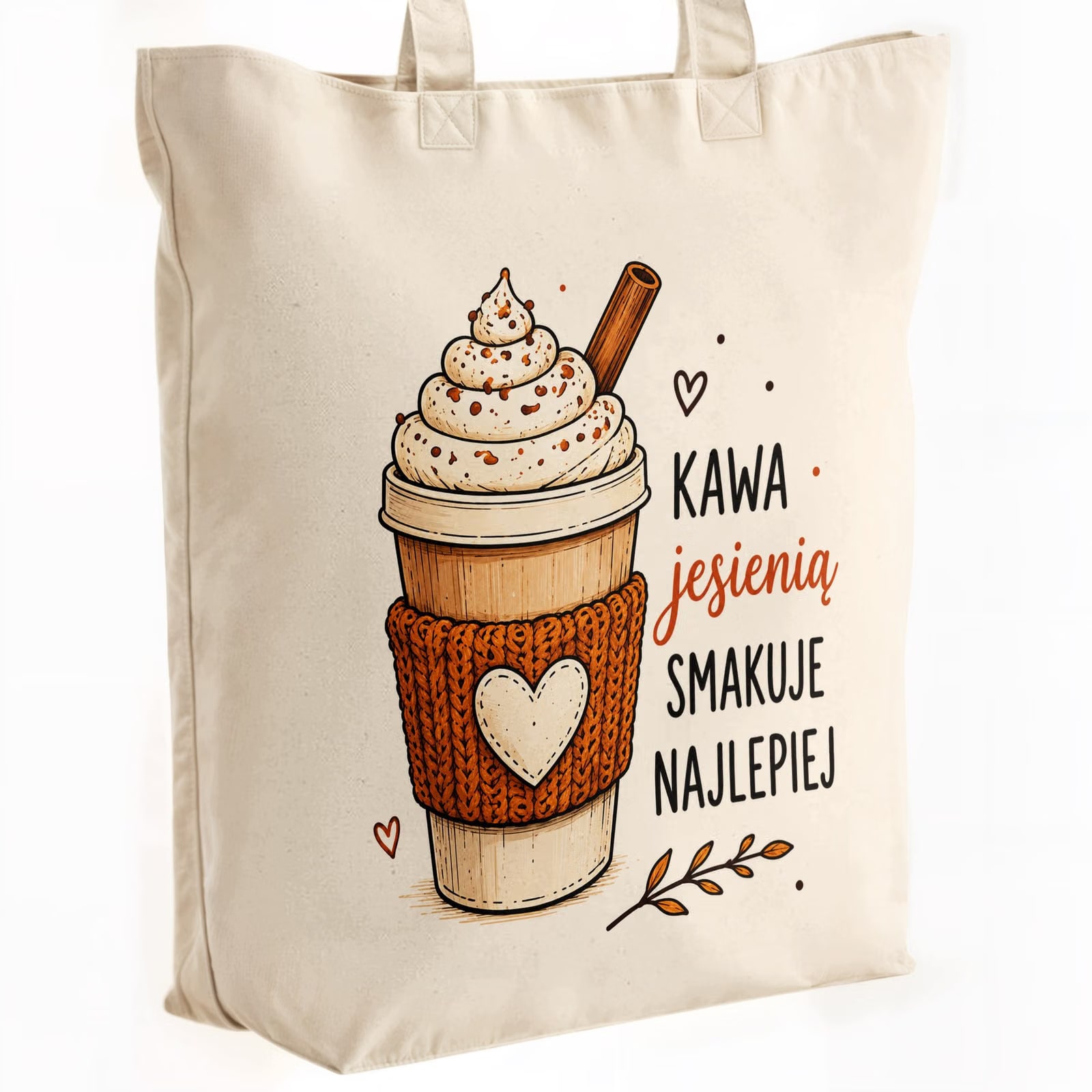 Torba shopper bawełniana premium jesień jesienna na zakupy z nadrukiem